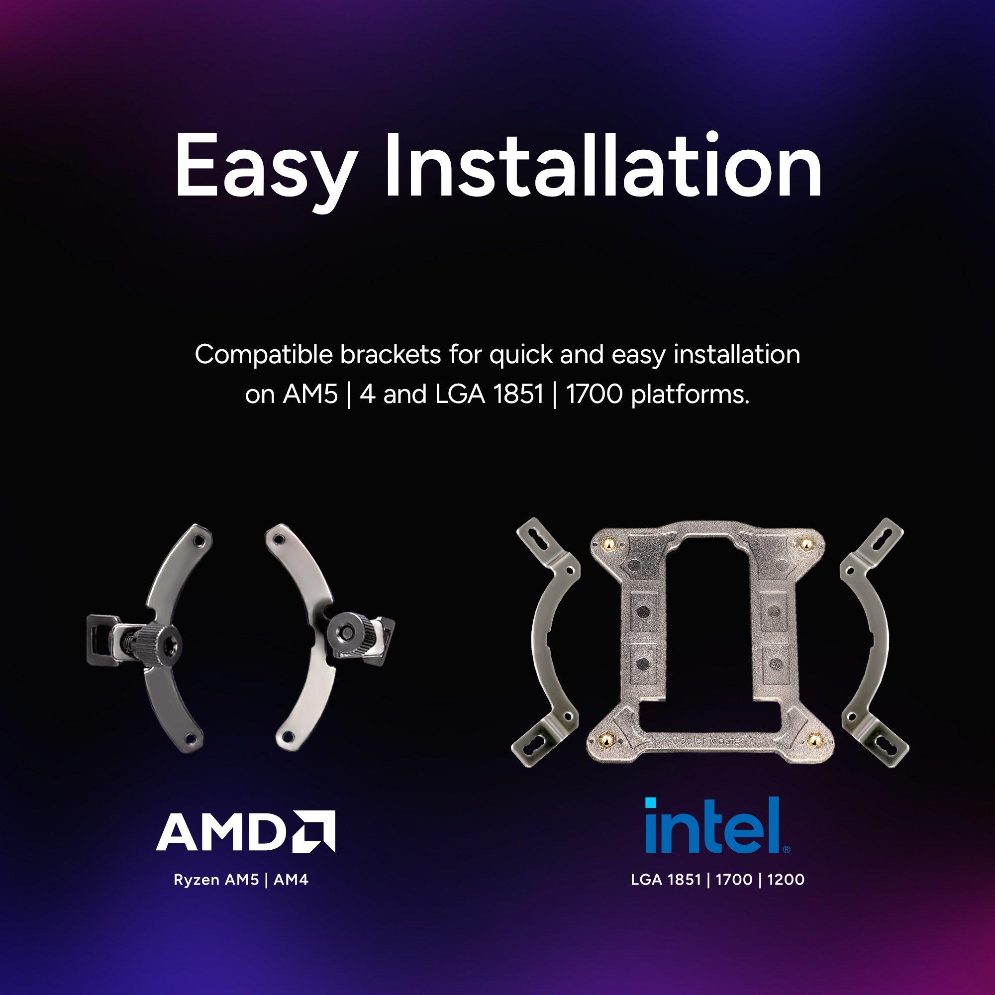 Schwarz - Cooler Master - MasterLiquid 240 Core II ARGB AIO CPU Liquid Cooler 240mm Intel AMD Black - 8