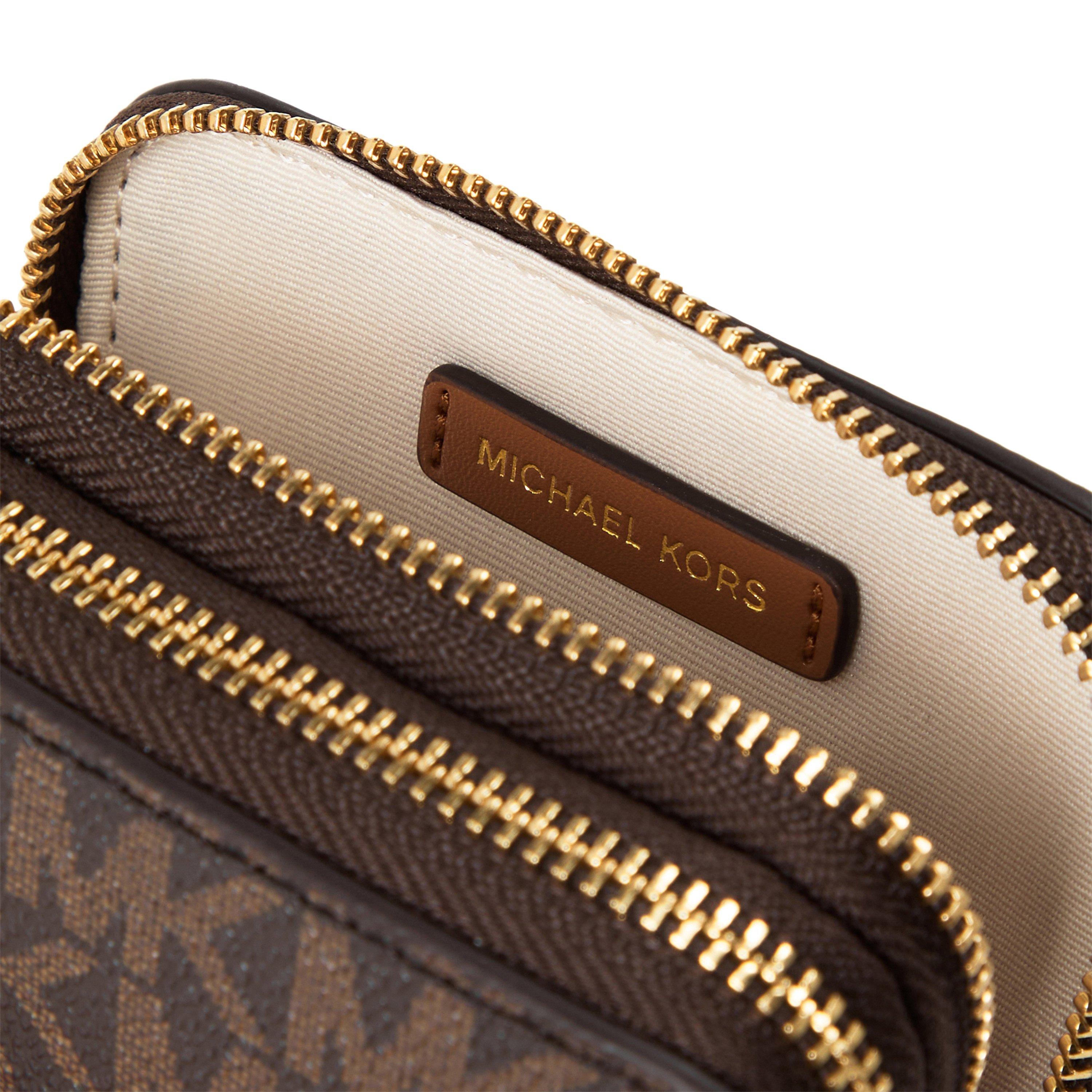 BRN/ACORN - MICHAEL Michael Kors - Women's Jet Set Small Double-Zip Leather Phone Crossbody Bag - 4
