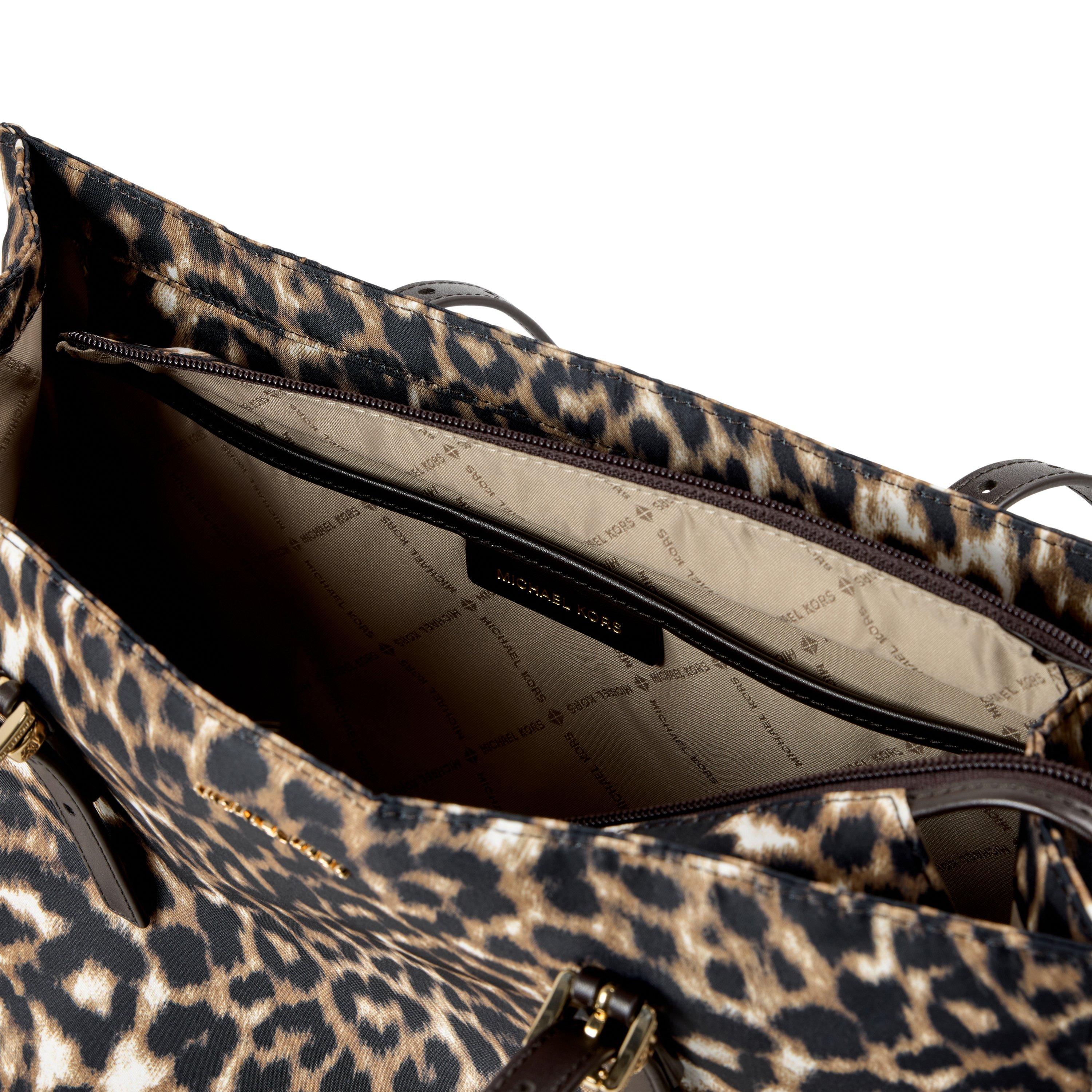 BURNT KHAKI - MICHAEL Michael Kors - Women's Zadie Medium East-West Top-Zip Leather Tote Bag - 4