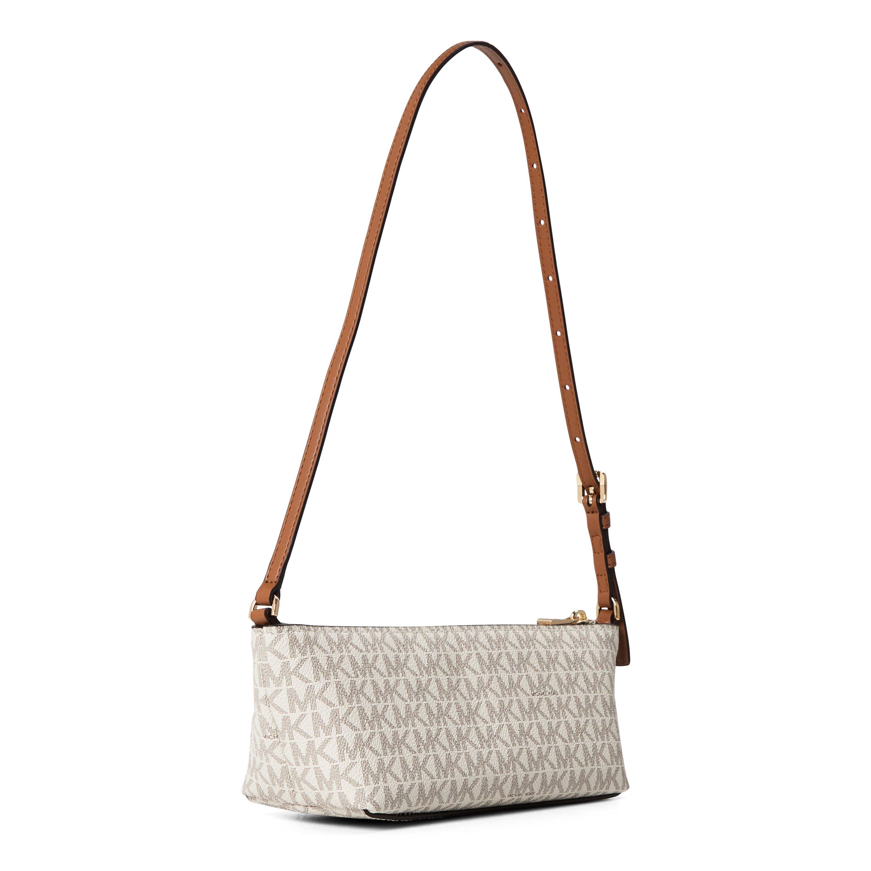 VANILLA/ACRN - MICHAEL Michael Kors - Women's Laila Small East-West Coated Canvas Shoulder Bag - 2