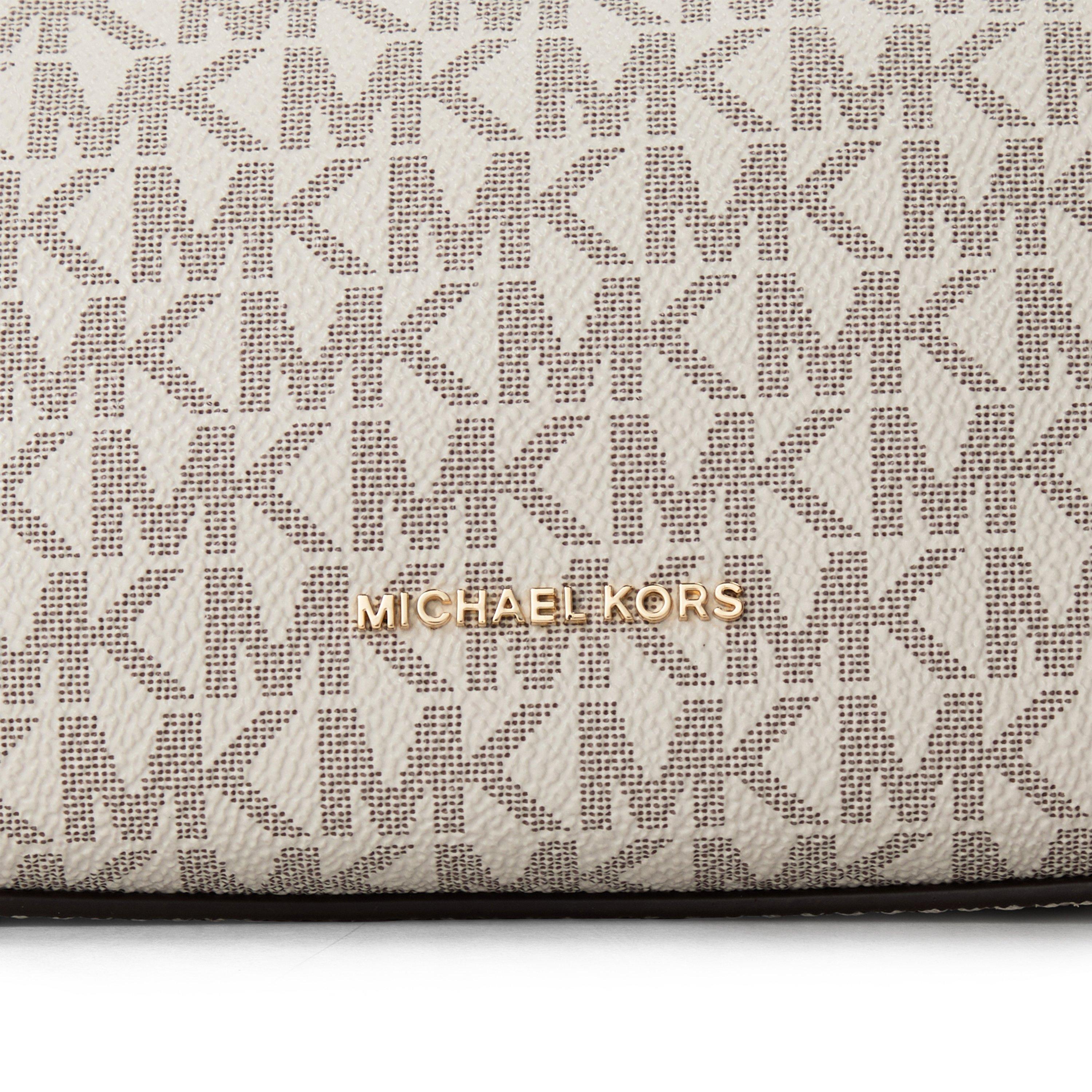 VANILLA/ACRN - MICHAEL Michael Kors - Women's Laila Small East-West Coated Canvas Shoulder Bag - 3