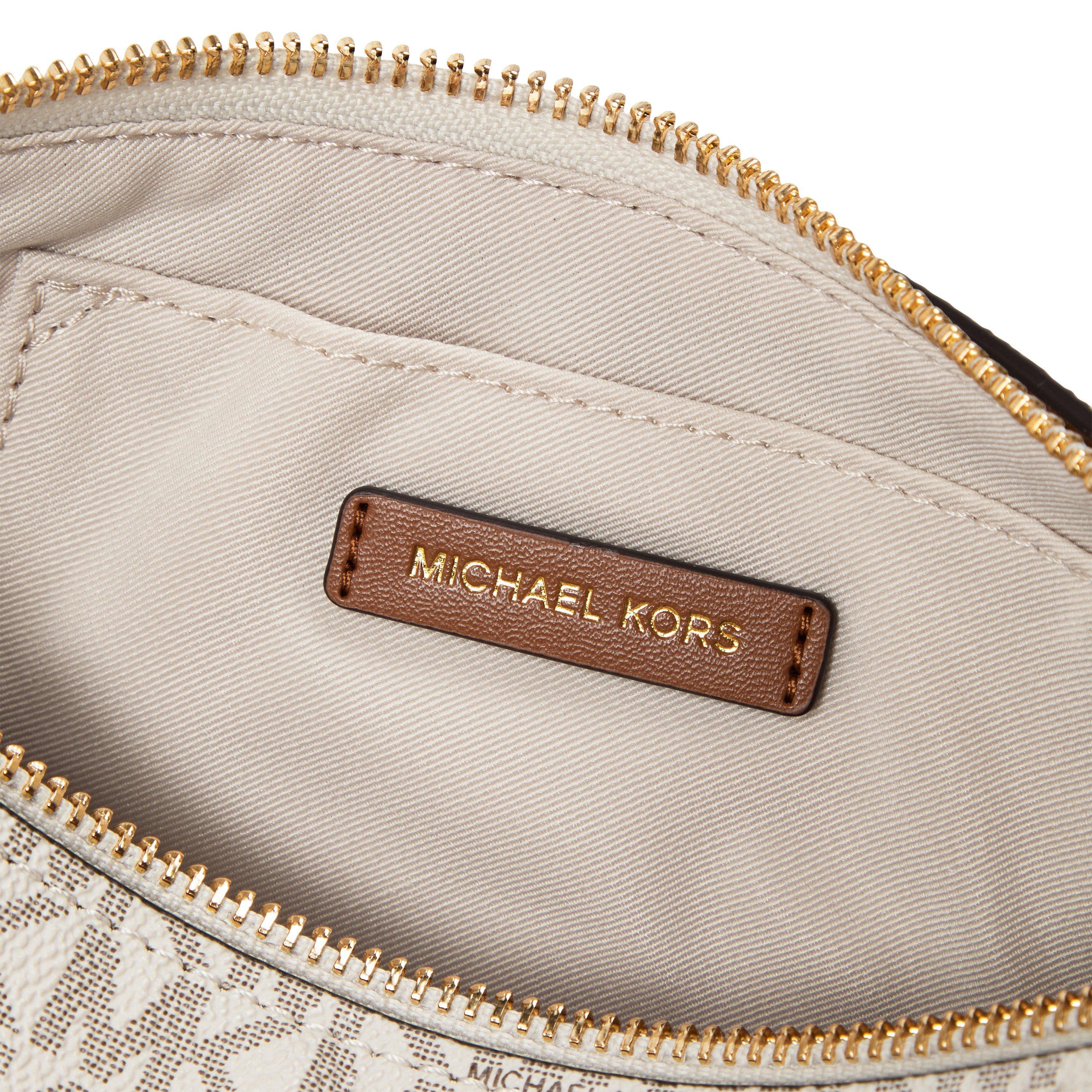 VANILLA/ACRN - MICHAEL Michael Kors - Women's Laila Small East-West Coated Canvas Shoulder Bag - 4