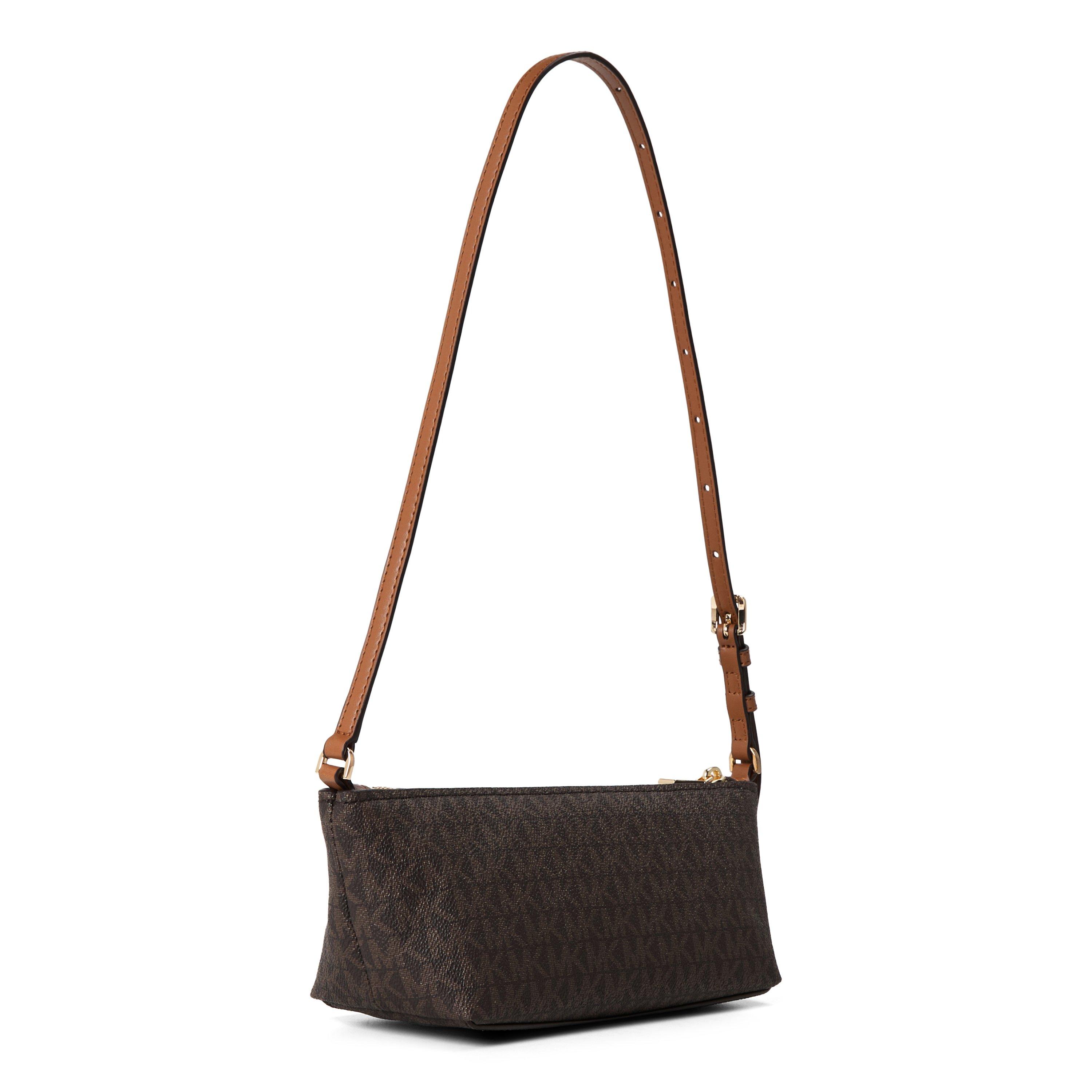 BRN/ACORN - MICHAEL Michael Kors - Women's Laila Small East-West Coated Canvas Shoulder Bag - 2