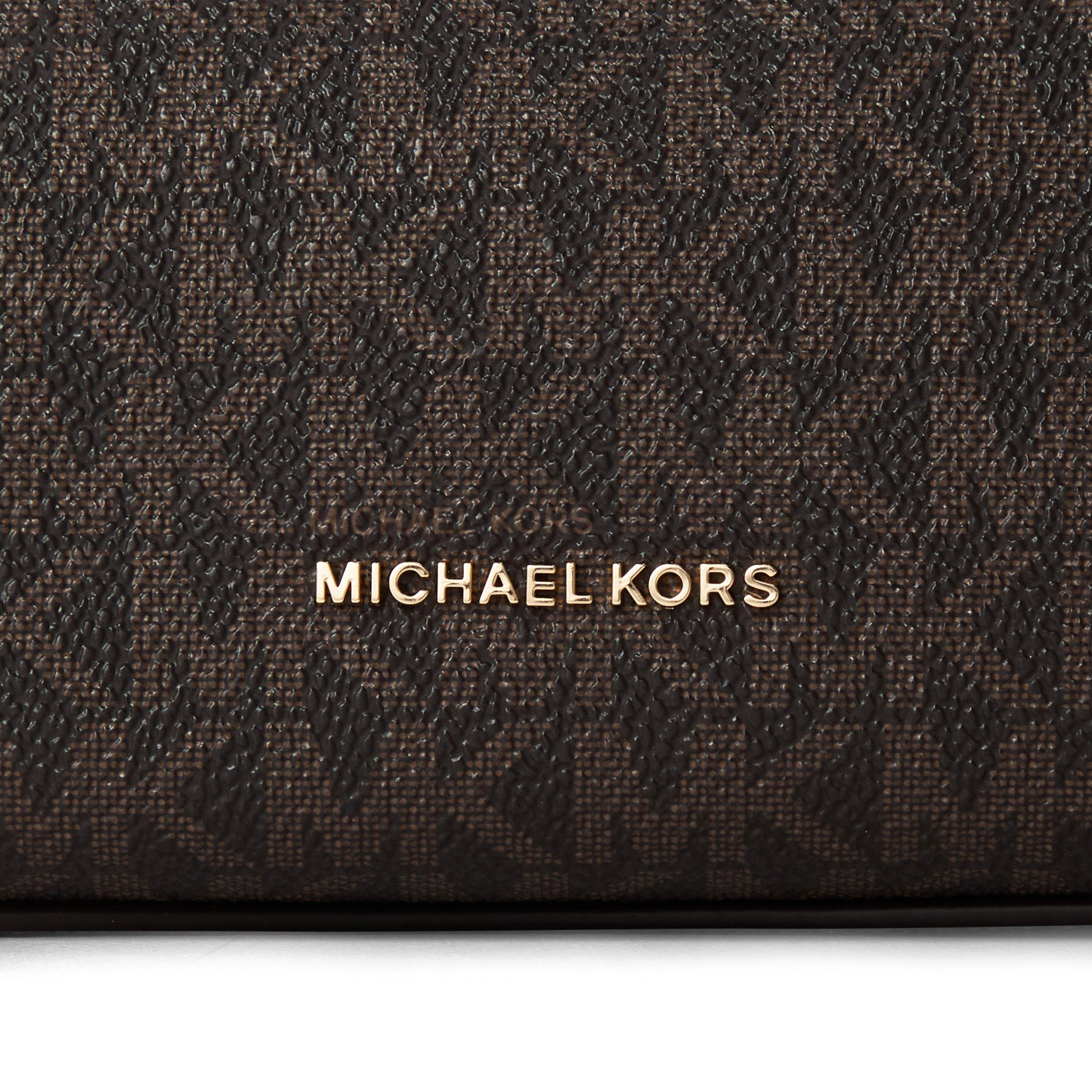 BRN/ACORN - MICHAEL Michael Kors - Women's Laila Small East-West Coated Canvas Shoulder Bag - 3