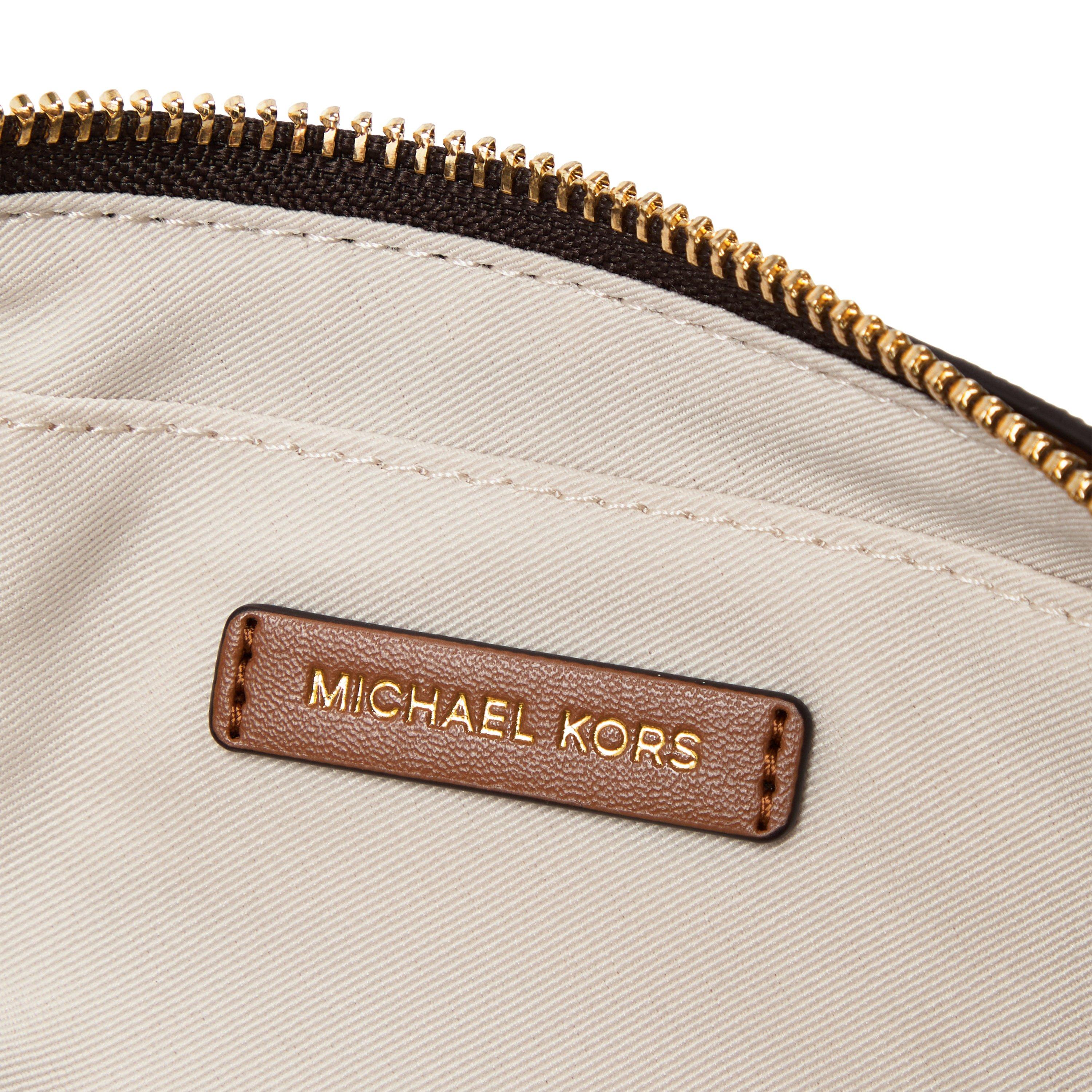 BRN/ACORN - MICHAEL Michael Kors - Women's Laila Small East-West Coated Canvas Shoulder Bag - 4
