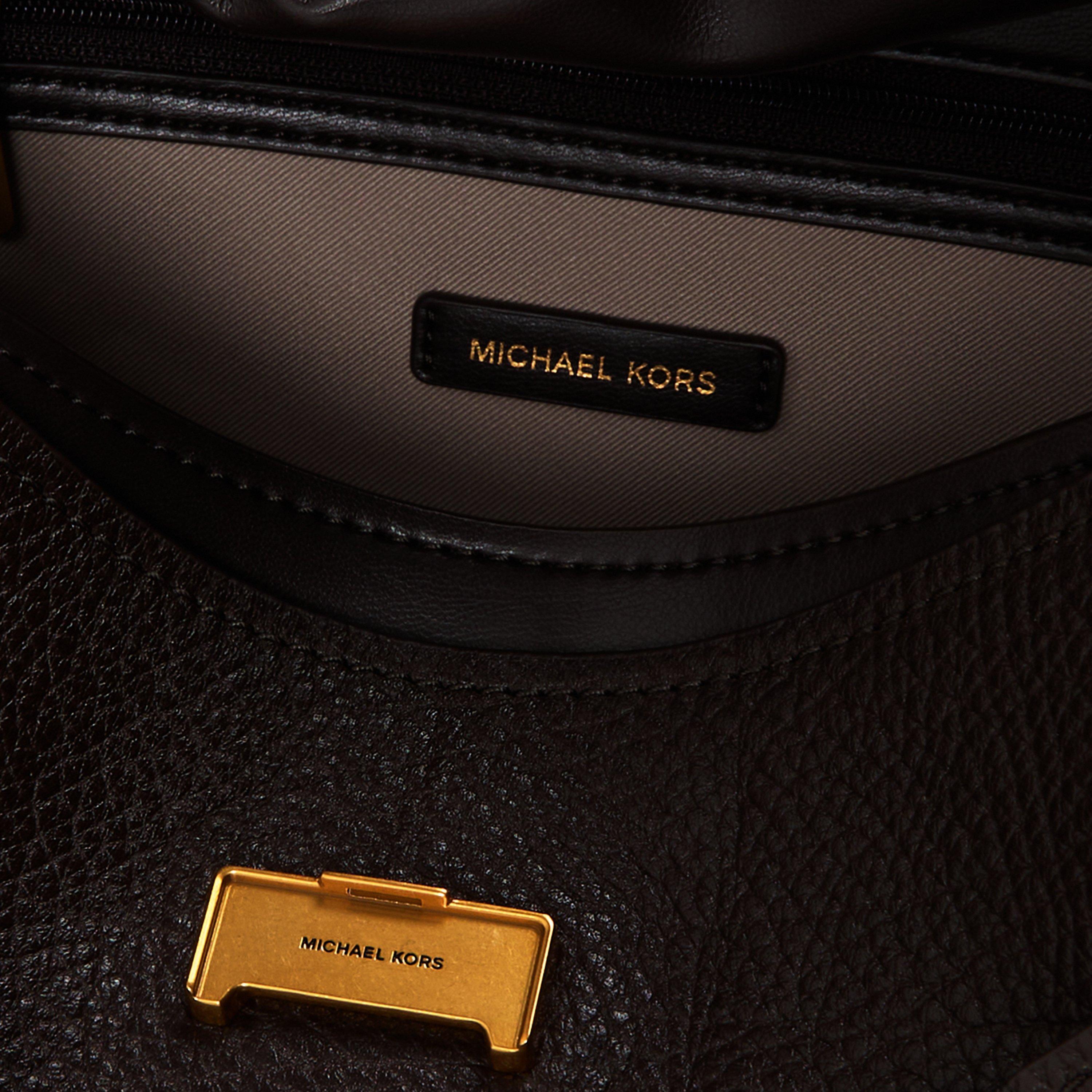 CHOCOLATE - MICHAEL Michael Kors - Women's Hamilton Moderne Leather Flap Satchel Large - 4