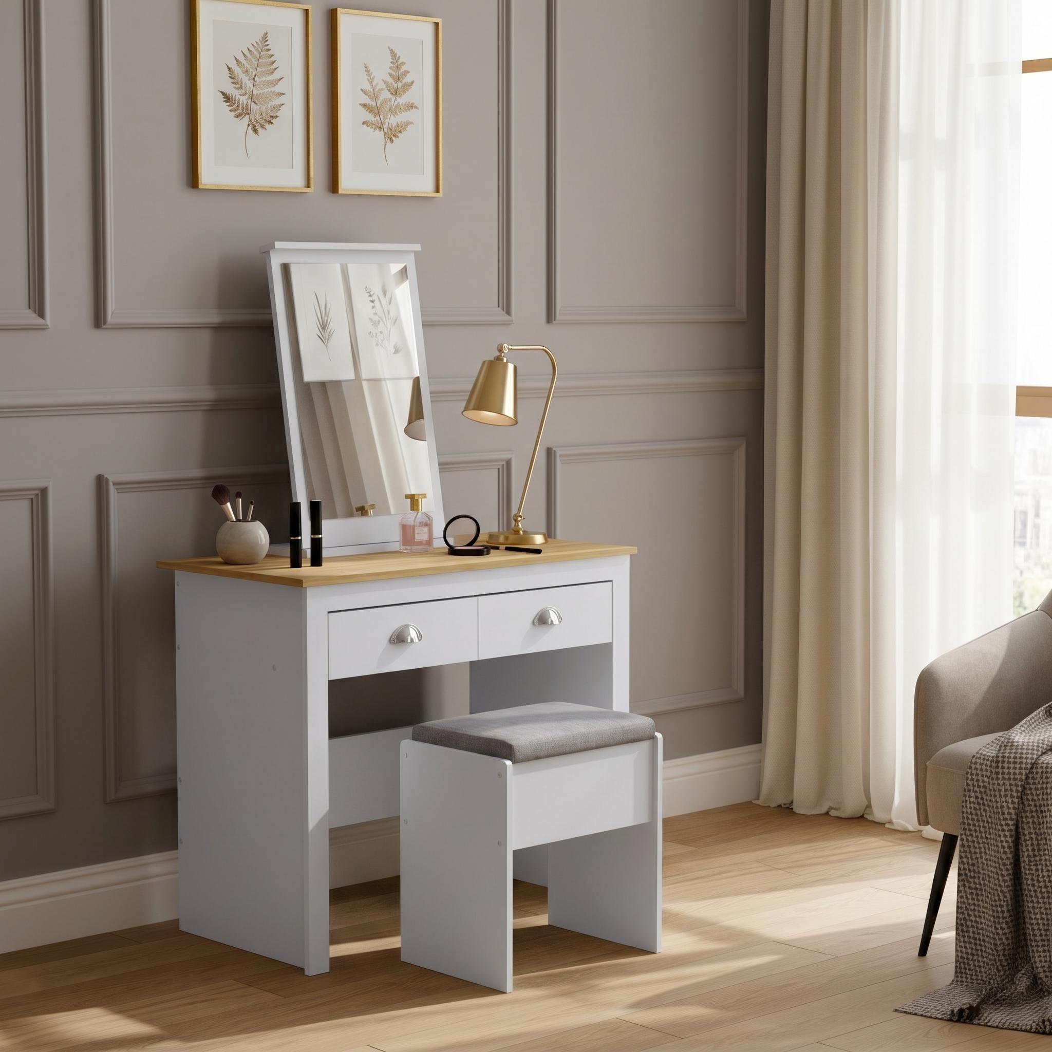Grey - Jack Wills - Lancaster 2 Drawer Dressing Table Set - 1