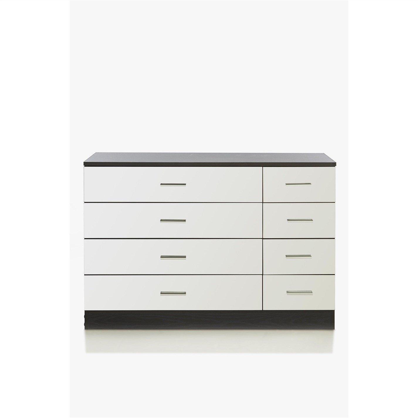 Black - Homelife - Coniston Mirrored 8 Drawer Drawers - 2