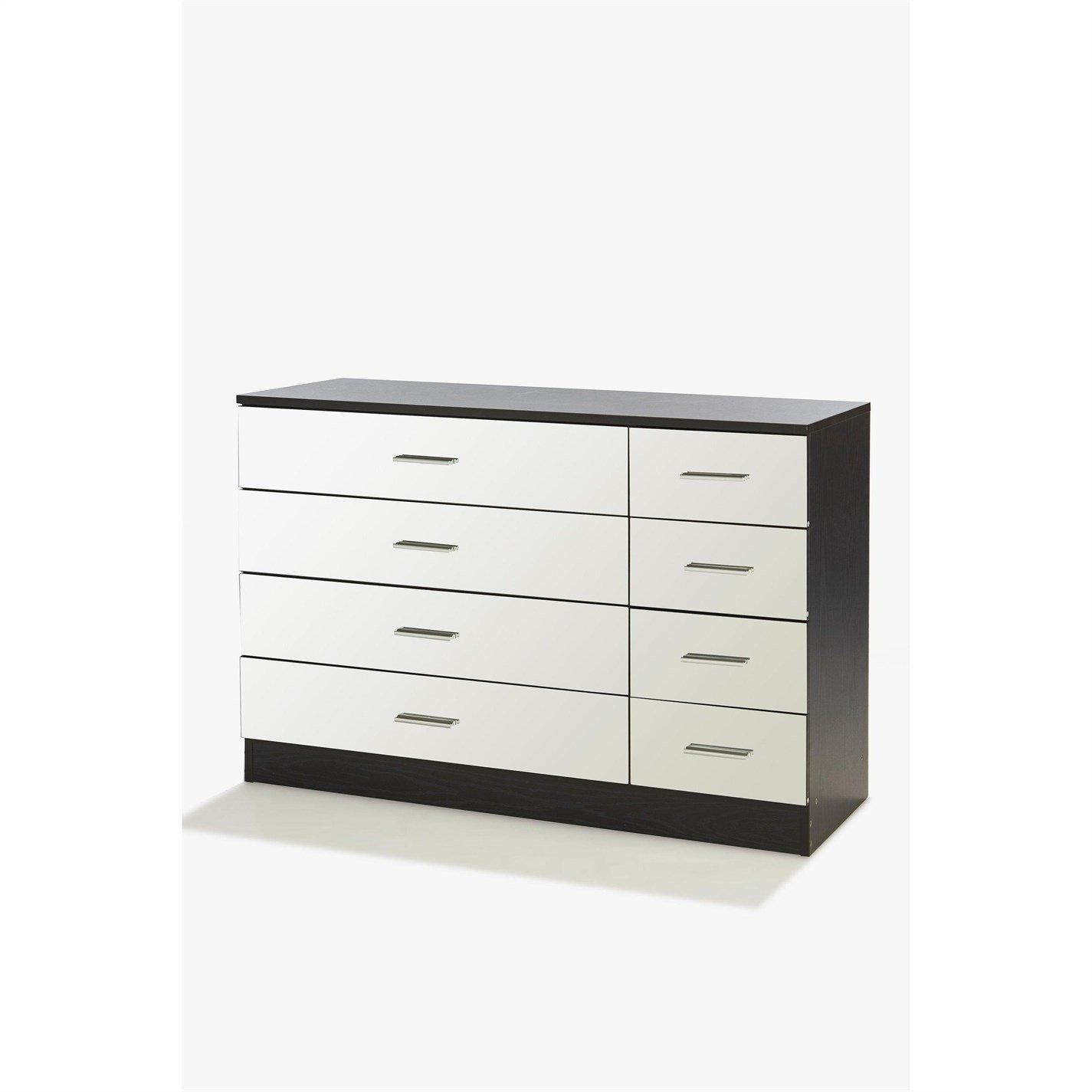 Black - Homelife - Coniston Mirrored 8 Drawer Drawers - 3