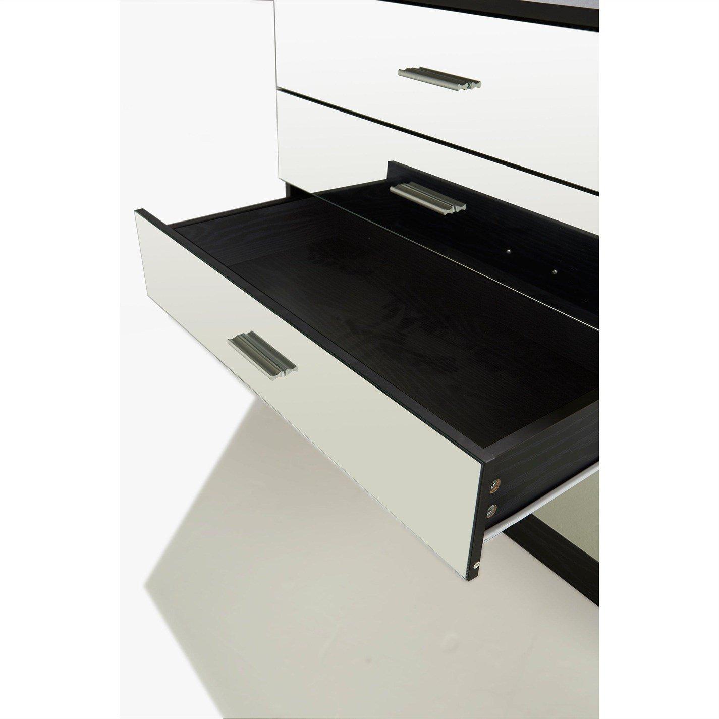 Black - Homelife - Coniston Mirrored 8 Drawer Drawers - 8