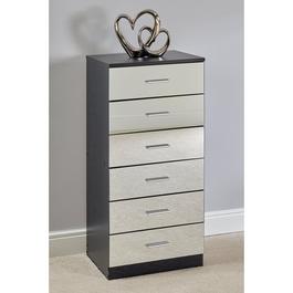 Homelife Homelife Coniston 6 Drawer Mirror Fronted Tallboy