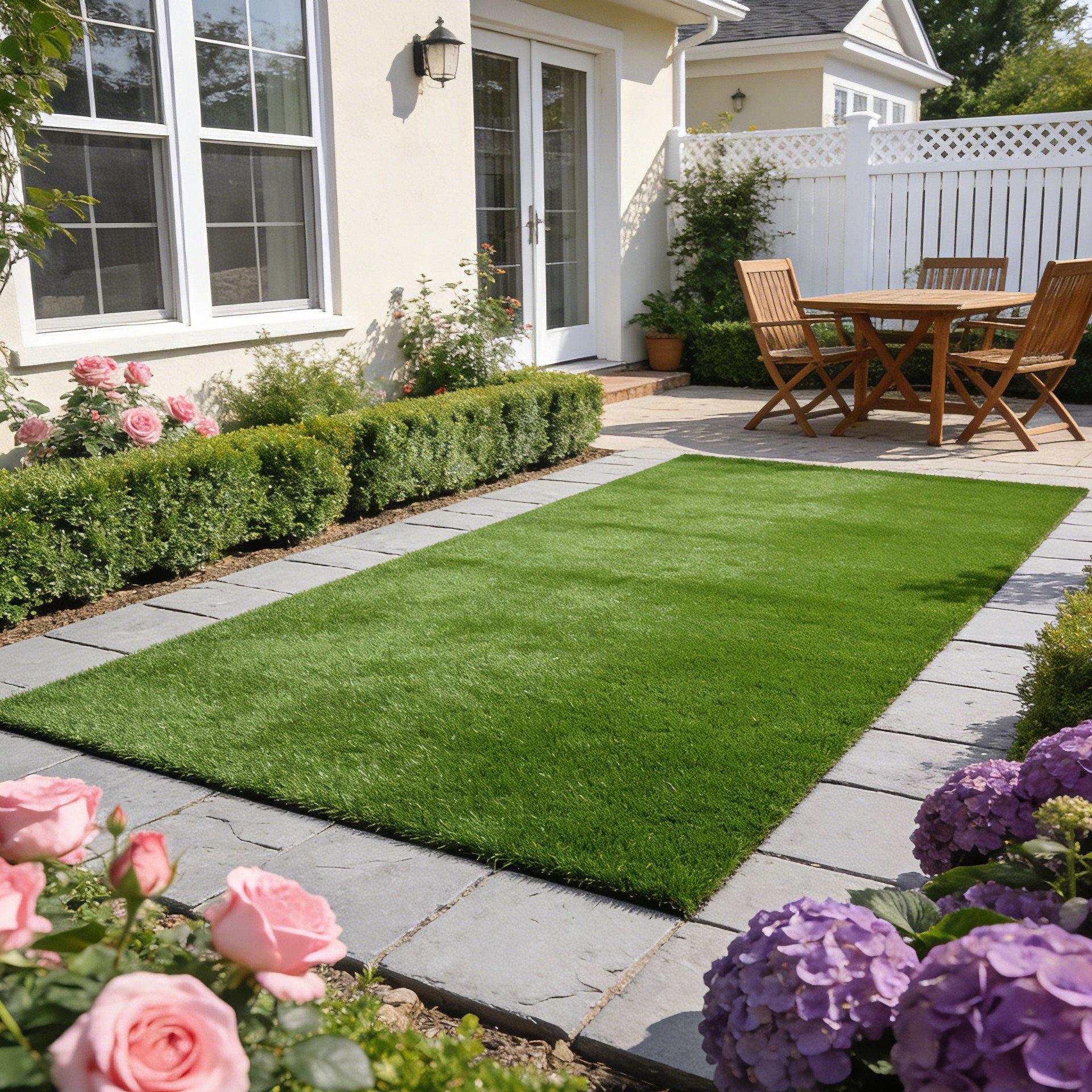 Green - Breeins - 20mm Artificial Grass Turf with Edge Binding - 1