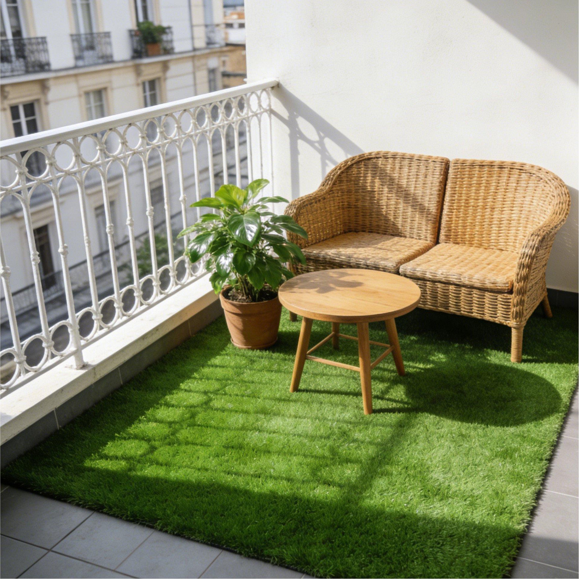 Green - Breeins - 20mm Artificial Grass Turf with Edge Binding - 2