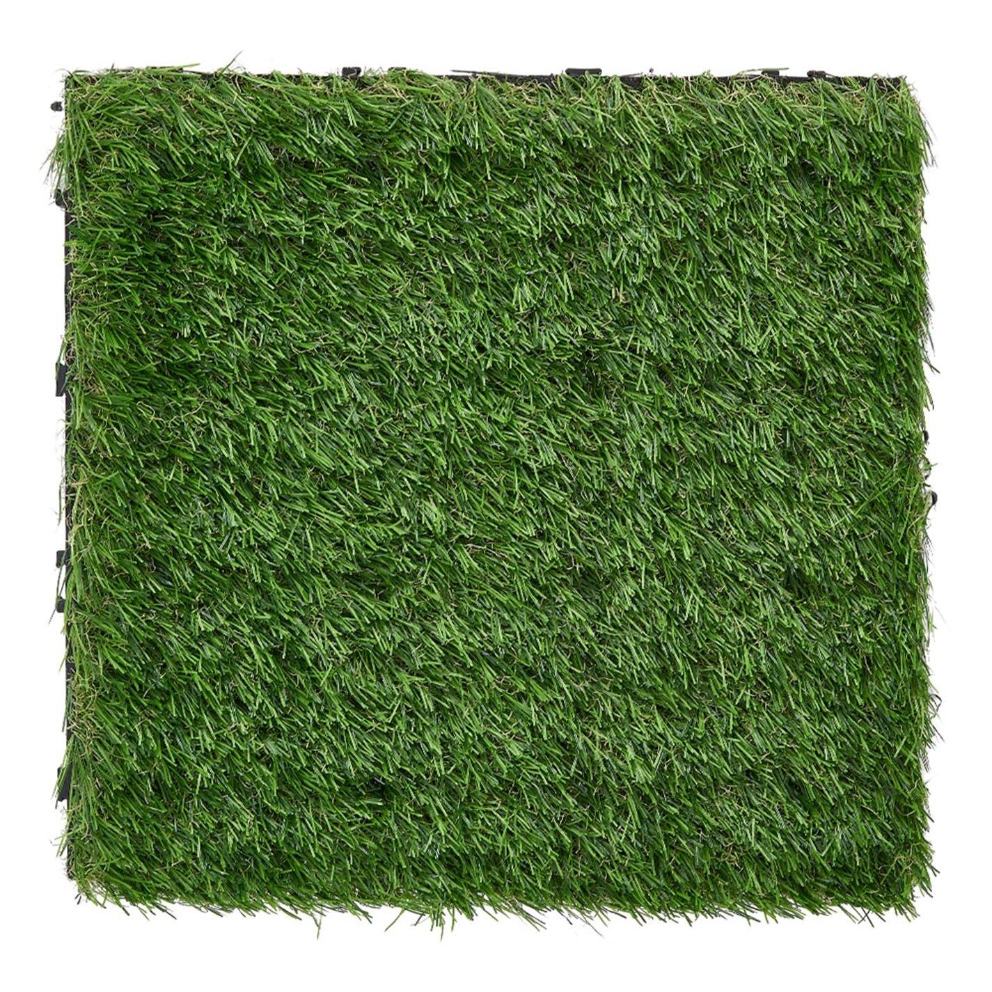 Light Green - Breeins - 11pcs Interlocking Artificial Grass Deck Tiles - 4
