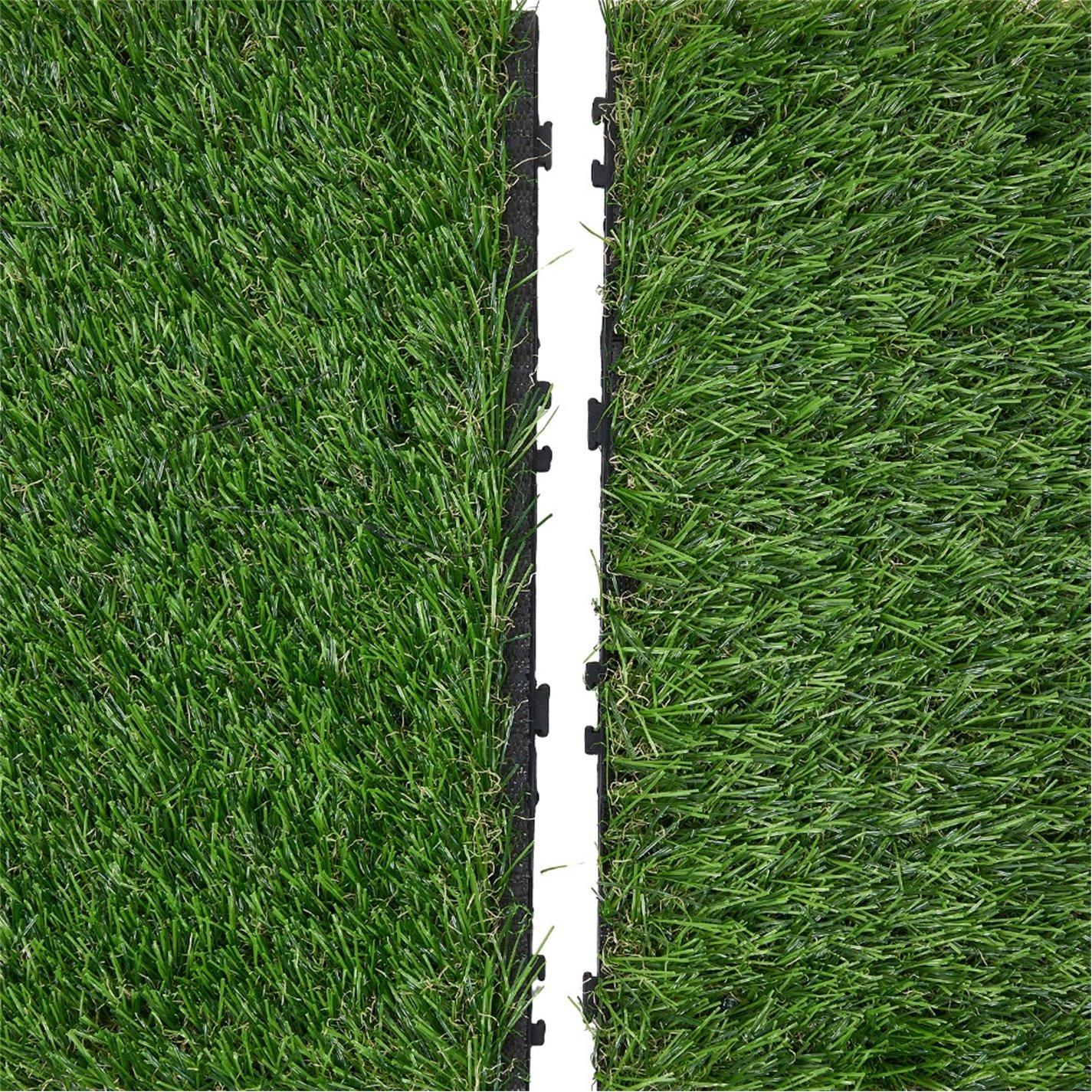 Light Green - Breeins - 11pcs Interlocking Artificial Grass Deck Tiles - 8