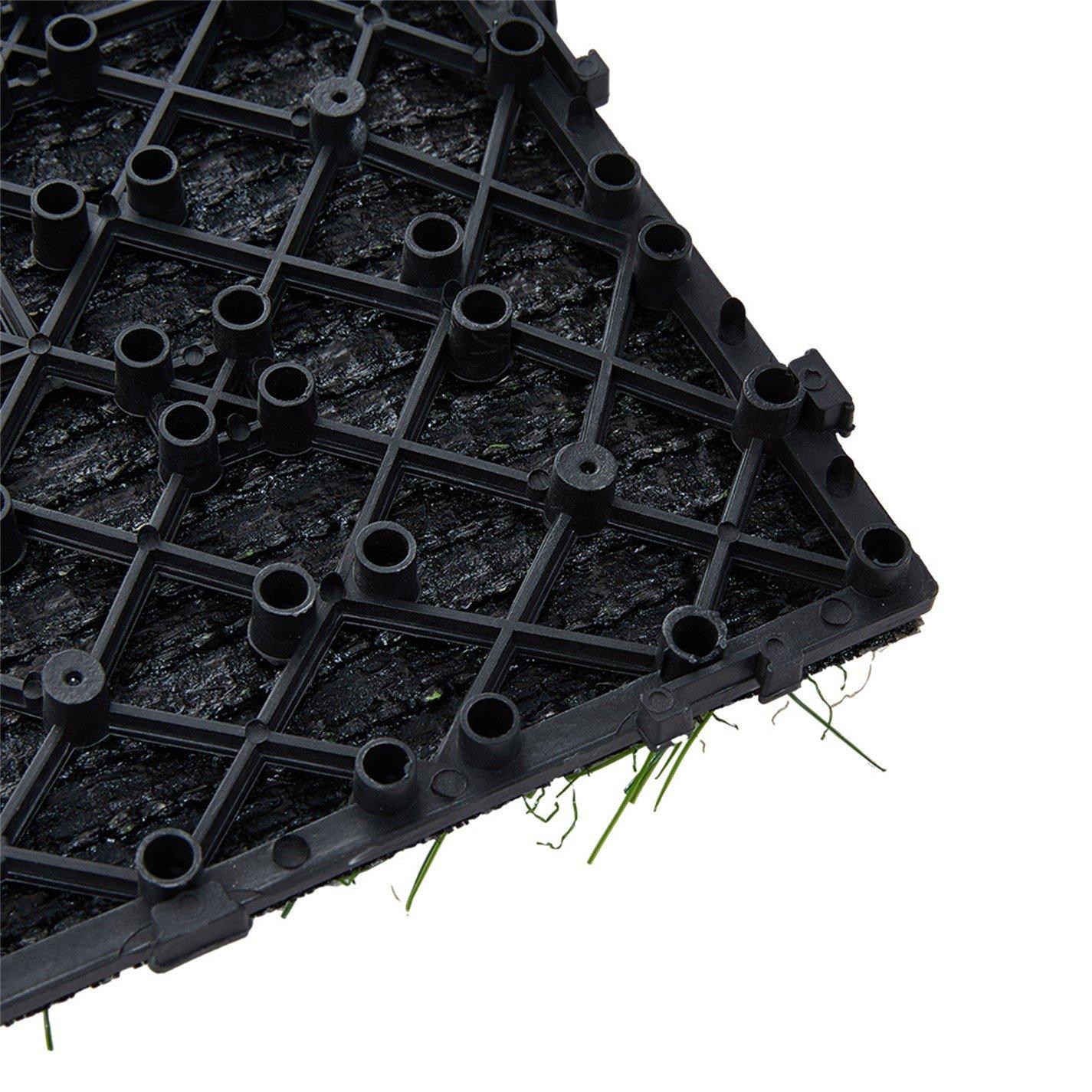 Light Green - Breeins - 11pcs Interlocking Artificial Grass Deck Tiles - 10