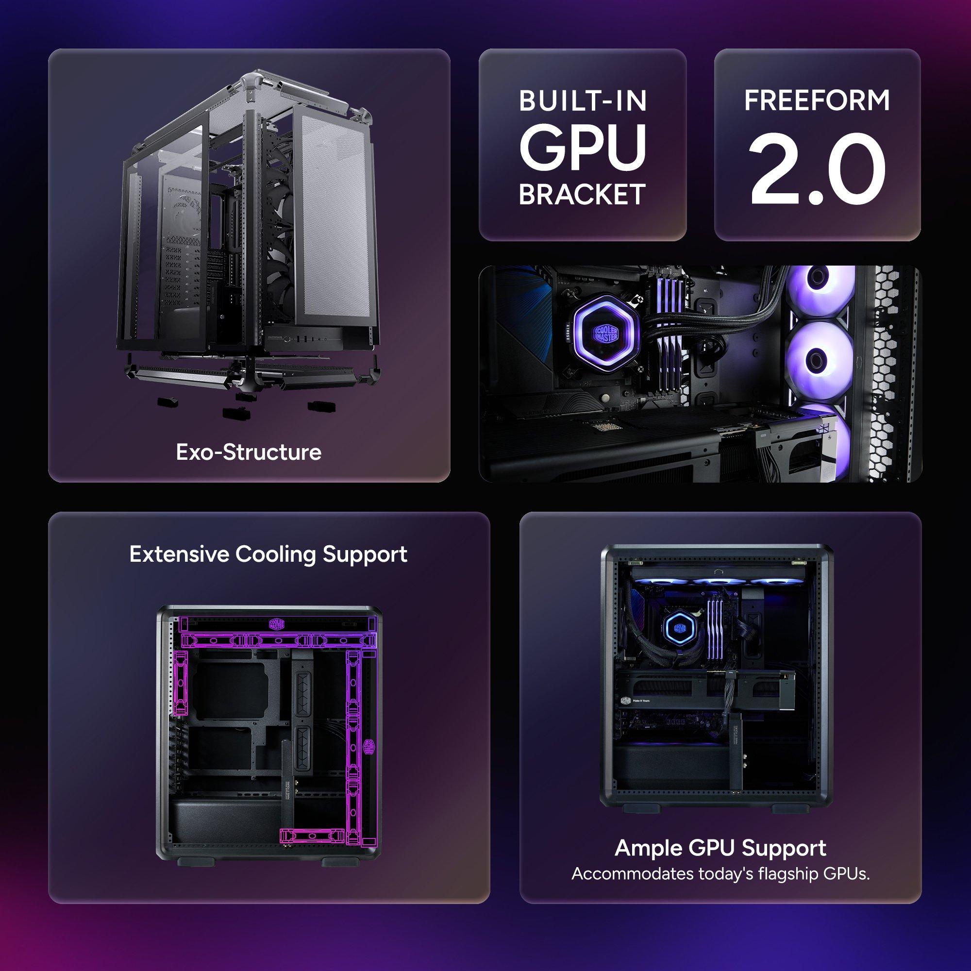 Black - Cooler Master - Master Frame 500 Mesh ARGB Computer Case - 2
