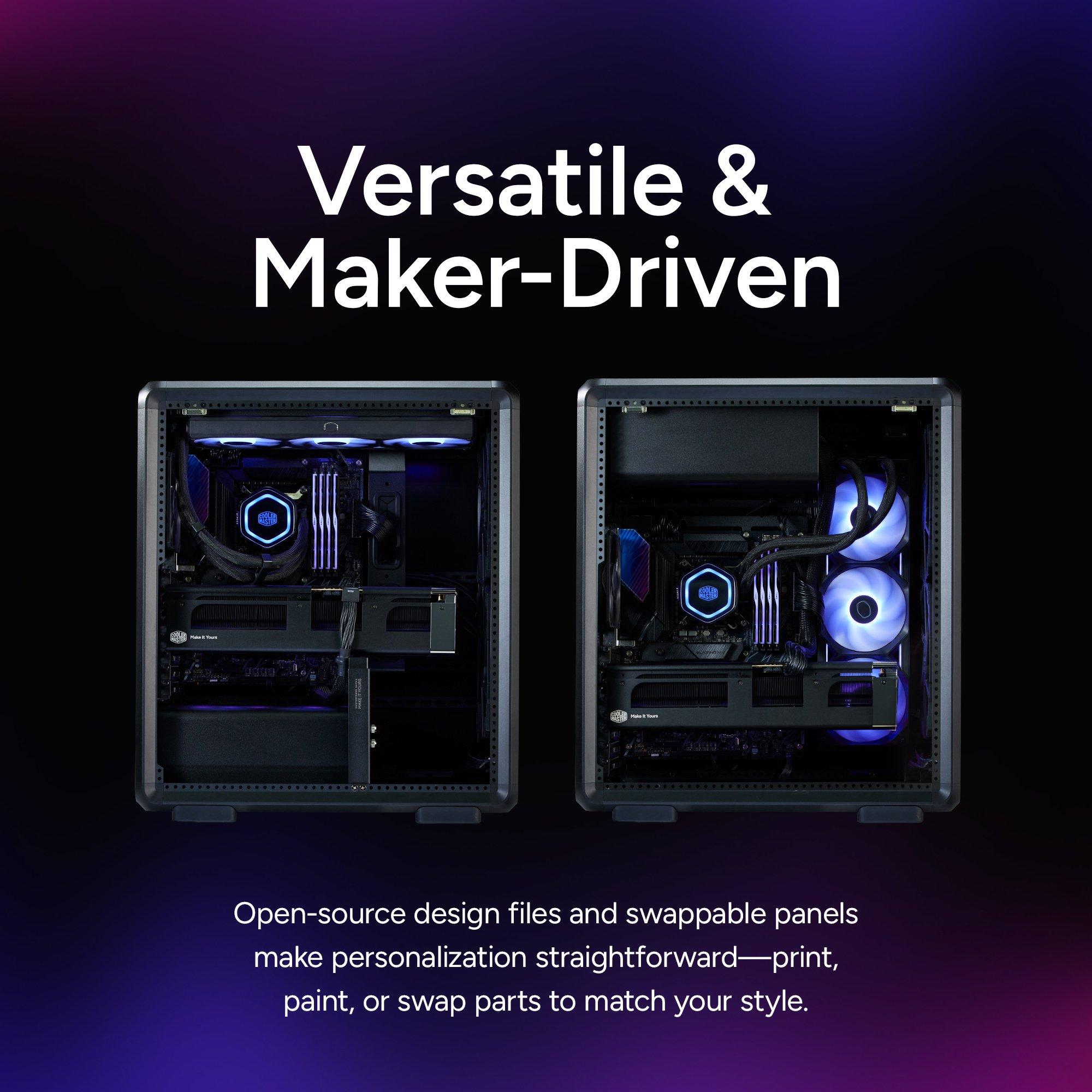 Black - Cooler Master - Master Frame 500 Mesh ARGB Computer Case - 5