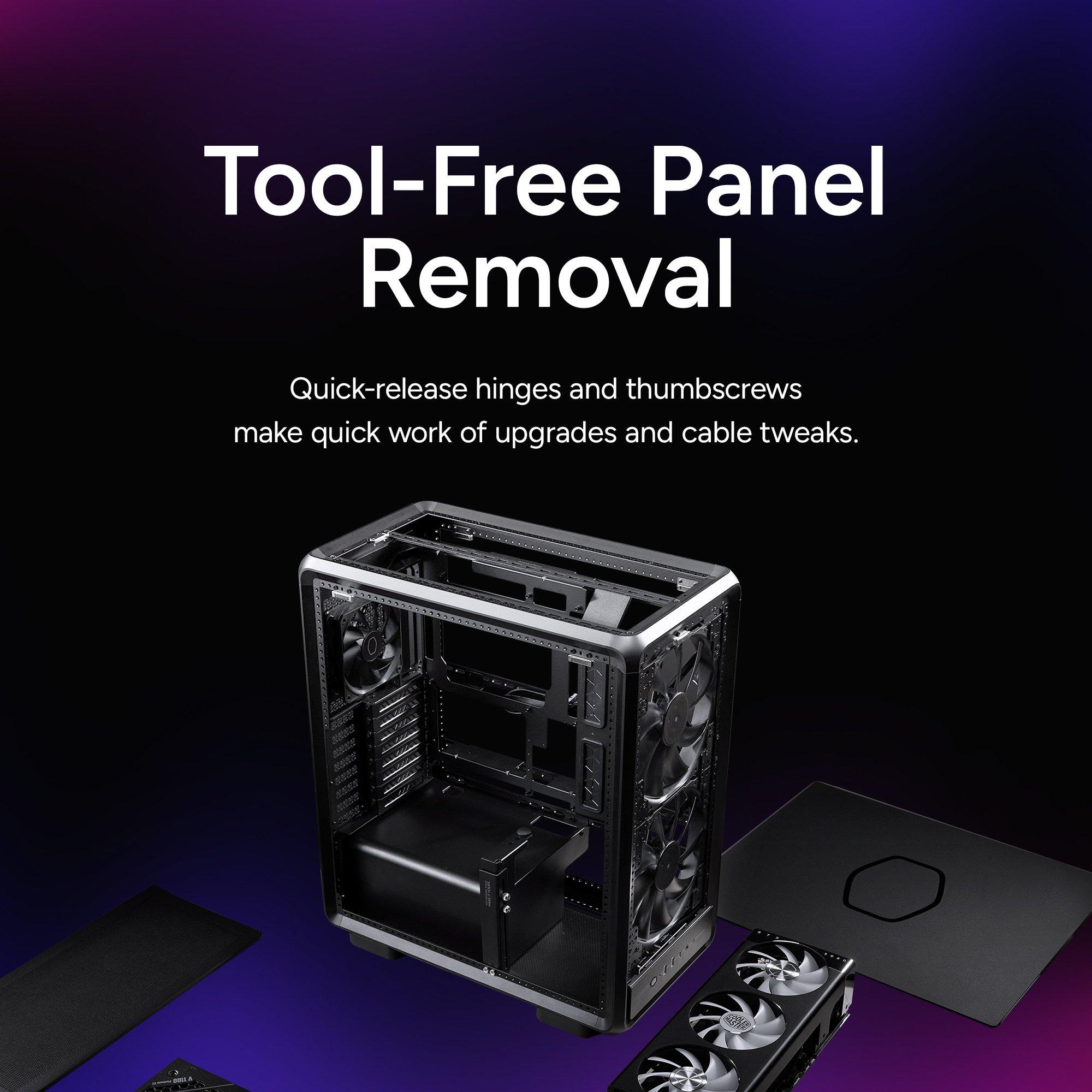 Black - Cooler Master - Master Frame 500 Mesh ARGB Computer Case - 9