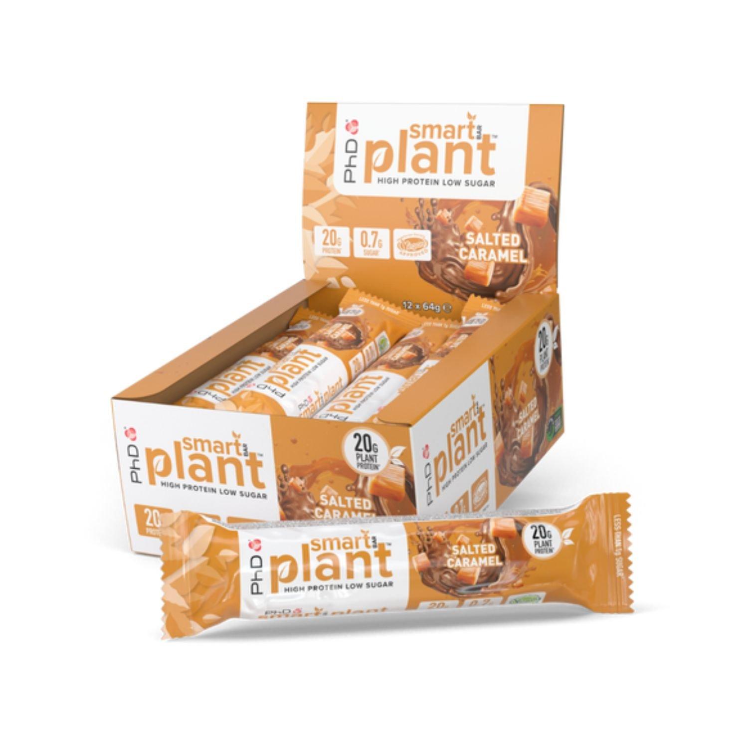 Phd  Smart Plant Vegan Protein Bar (12 X 64G) - Salted Caramel - Pack of 12