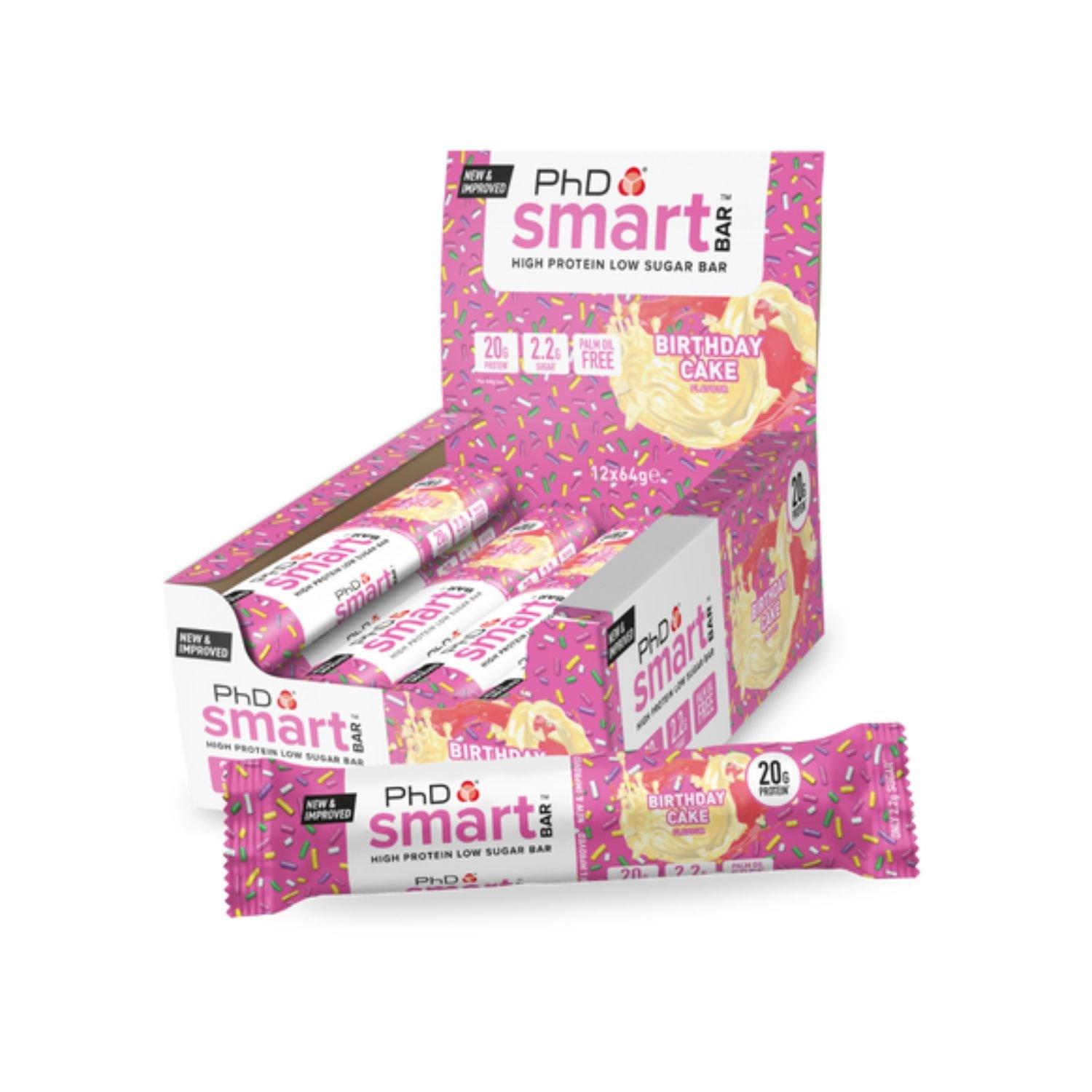 Phd  Smart Protein Bar (12 Bars) - Birthday Cake - Pack of 12