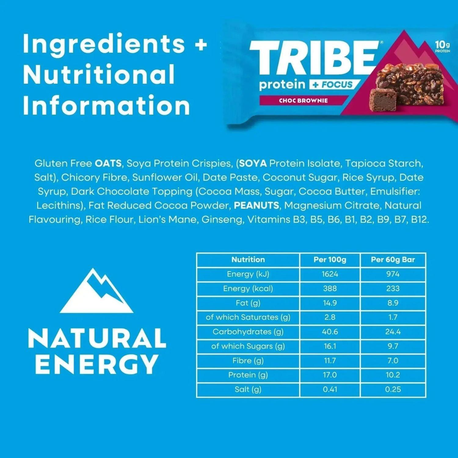 Choc Brownie - Tribe - Tribe Protein + Focus (12 x 60g Bars) - 3