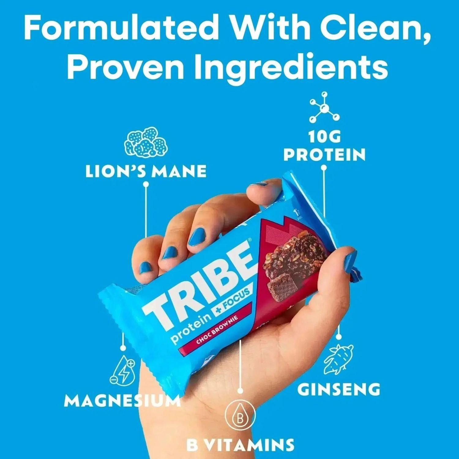Choc Brownie - Tribe - Tribe Protein + Focus (12 x 60g Bars) - 4
