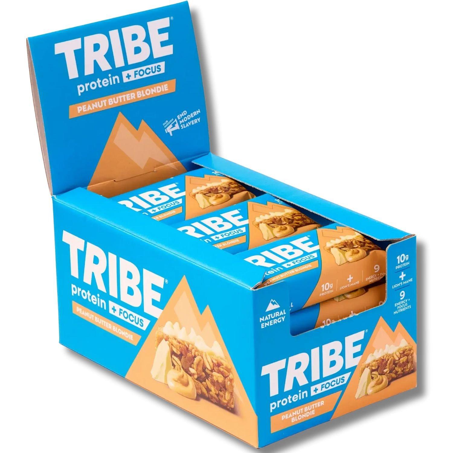 Tribe  Protein + Focus (12 X 60G Bars) - Peanut Butter B - Pack of 12