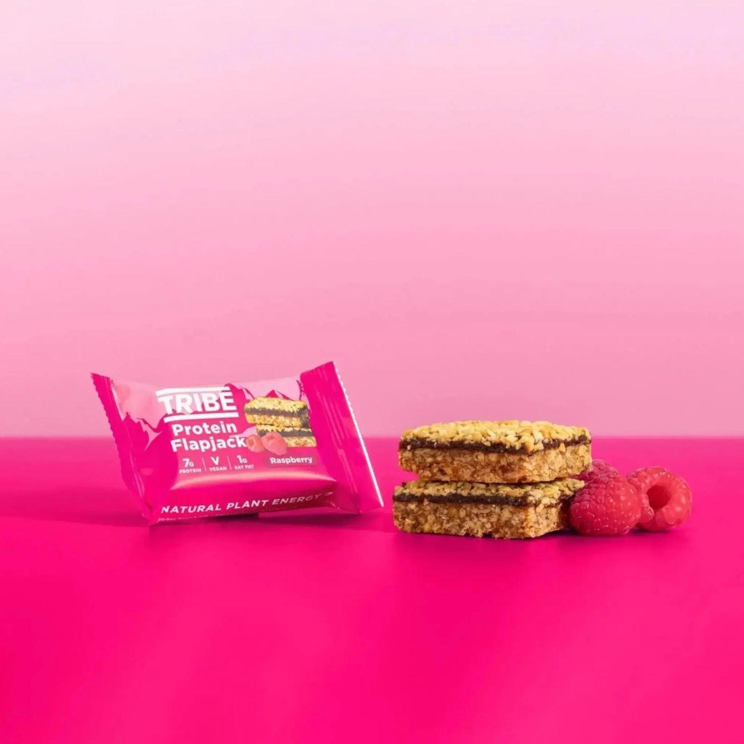 Raspberry - Tribe - Tribe Vegan Protein Flapjack Bars (12 x 50g Bars) - 2