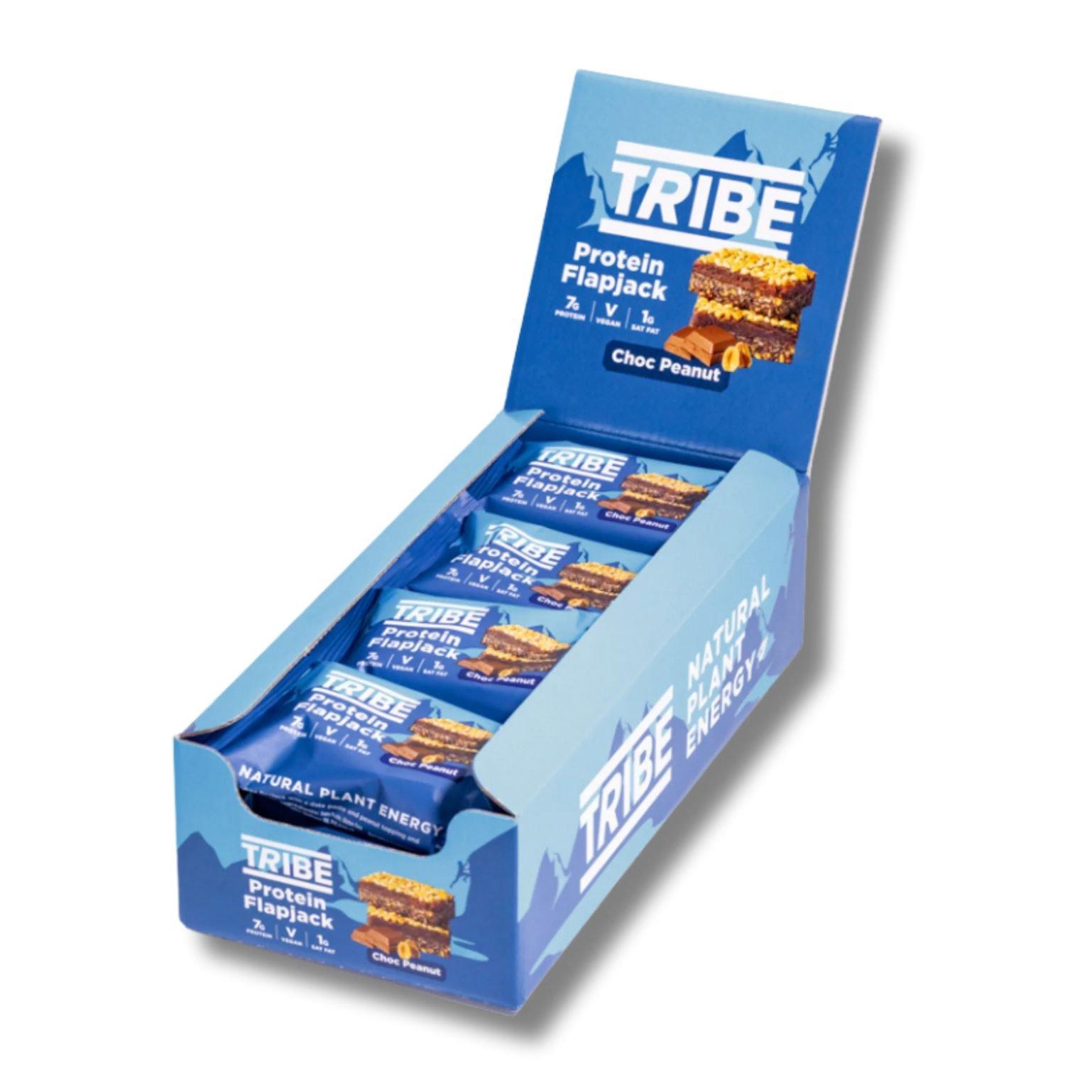Tribe  Vegan Protein Flapjack Bars (12 X 50G Bars) - Choc Peanut - Pack of 12