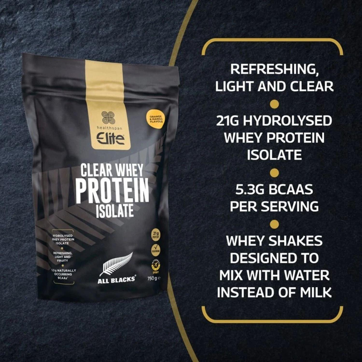 Orange & Mango - Healthspan Elite - All Blacks Clear Whey Protein Isolate - 2