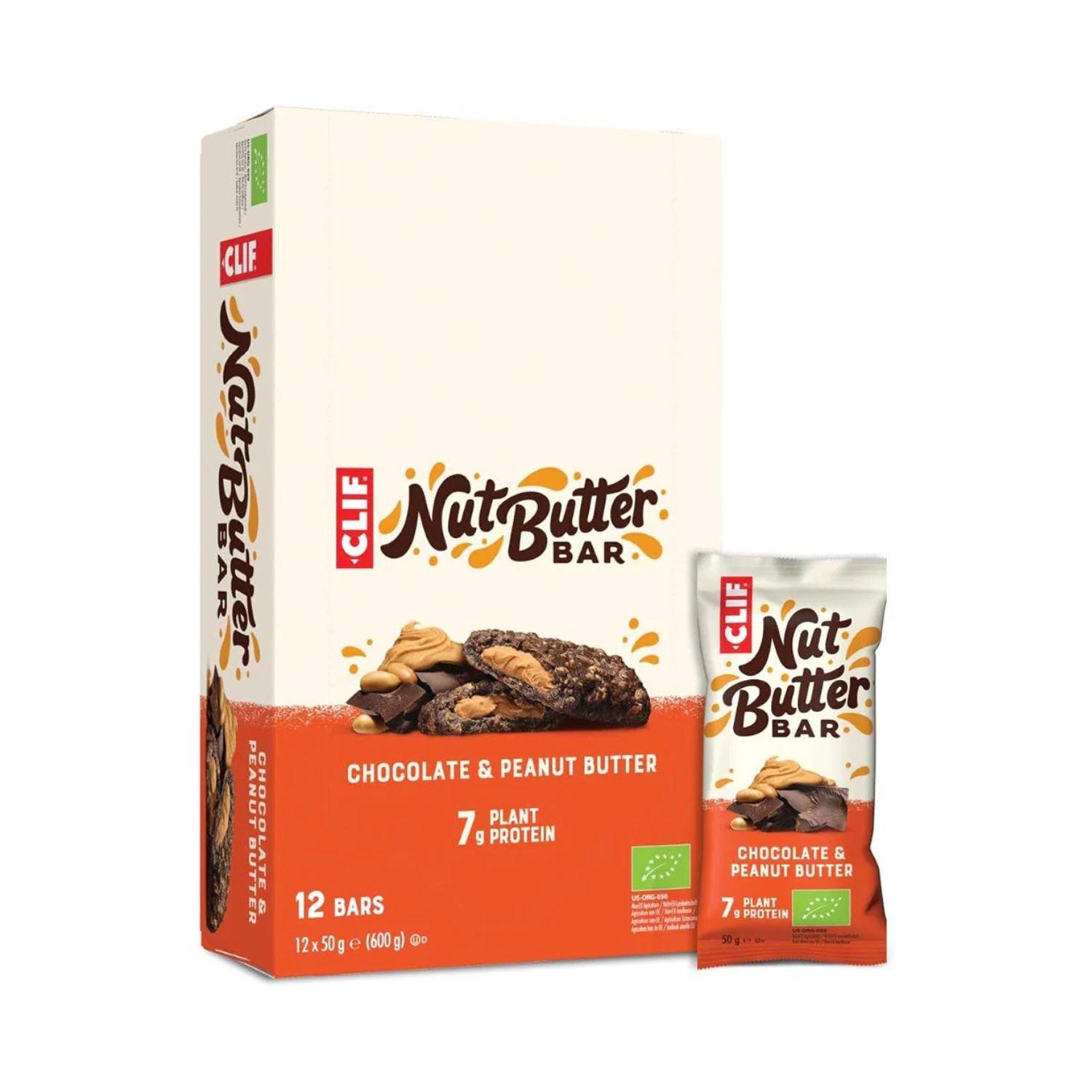 Chocolate Peanu - Clif Bar - Clif Nut Butter Filled Vegan Energy Bars (12 x 50g