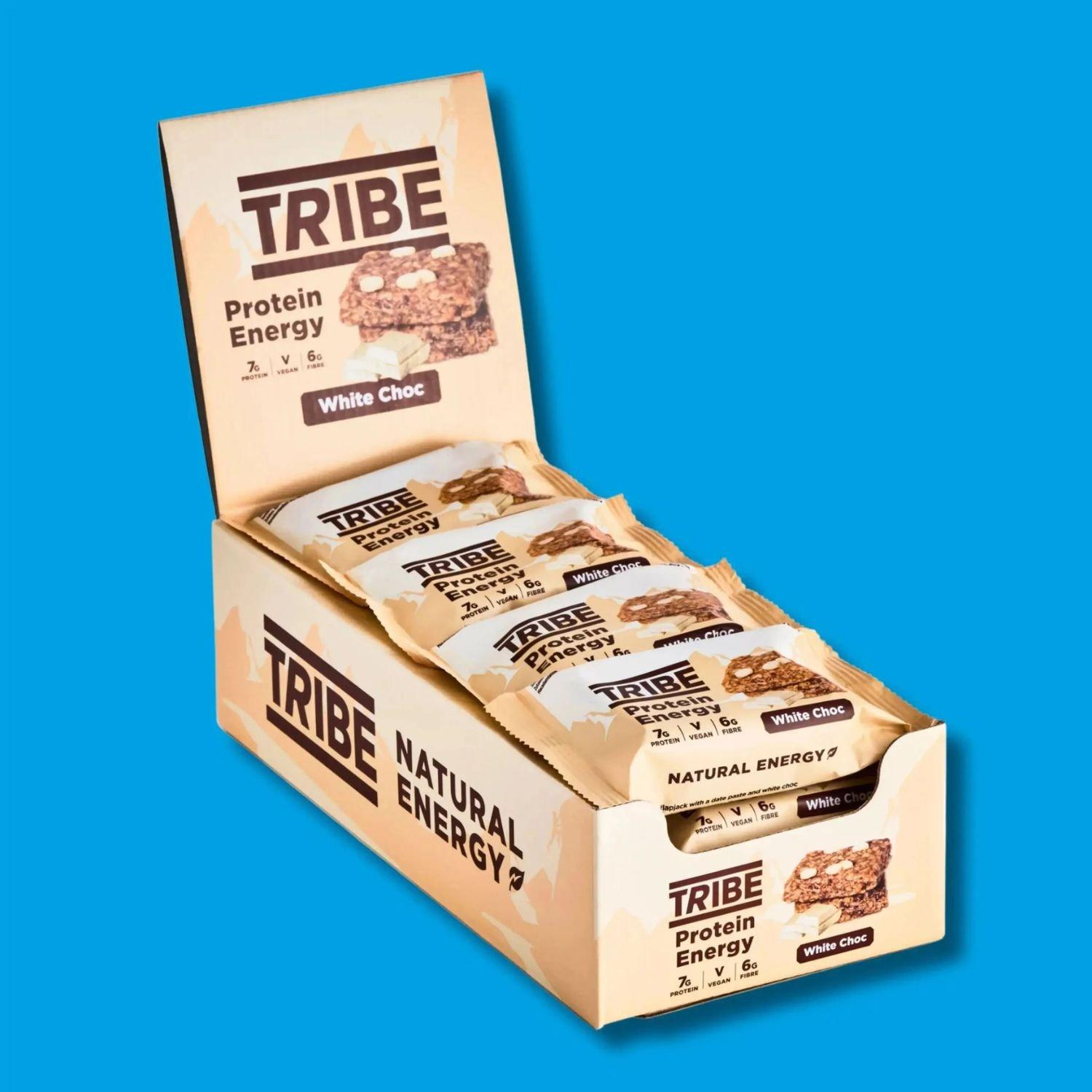 White Choc Chip - Tribe - NEW: Tribe Vegan Protein Energy Bars (12 x 50g Bar - 1