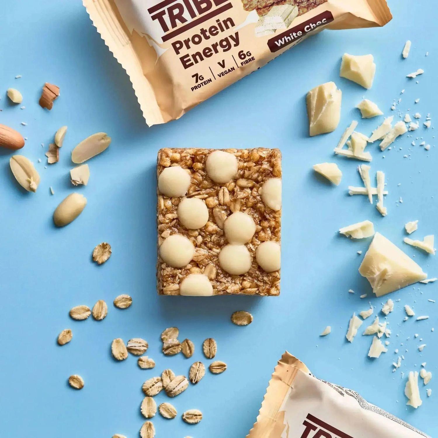 White Choc Chip - Tribe - NEW: Tribe Vegan Protein Energy Bars (12 x 50g Bar - 2