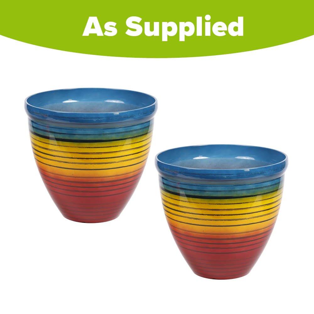 Multi - YouGarden - Pair of Rainbow Planters (33cm) - 2