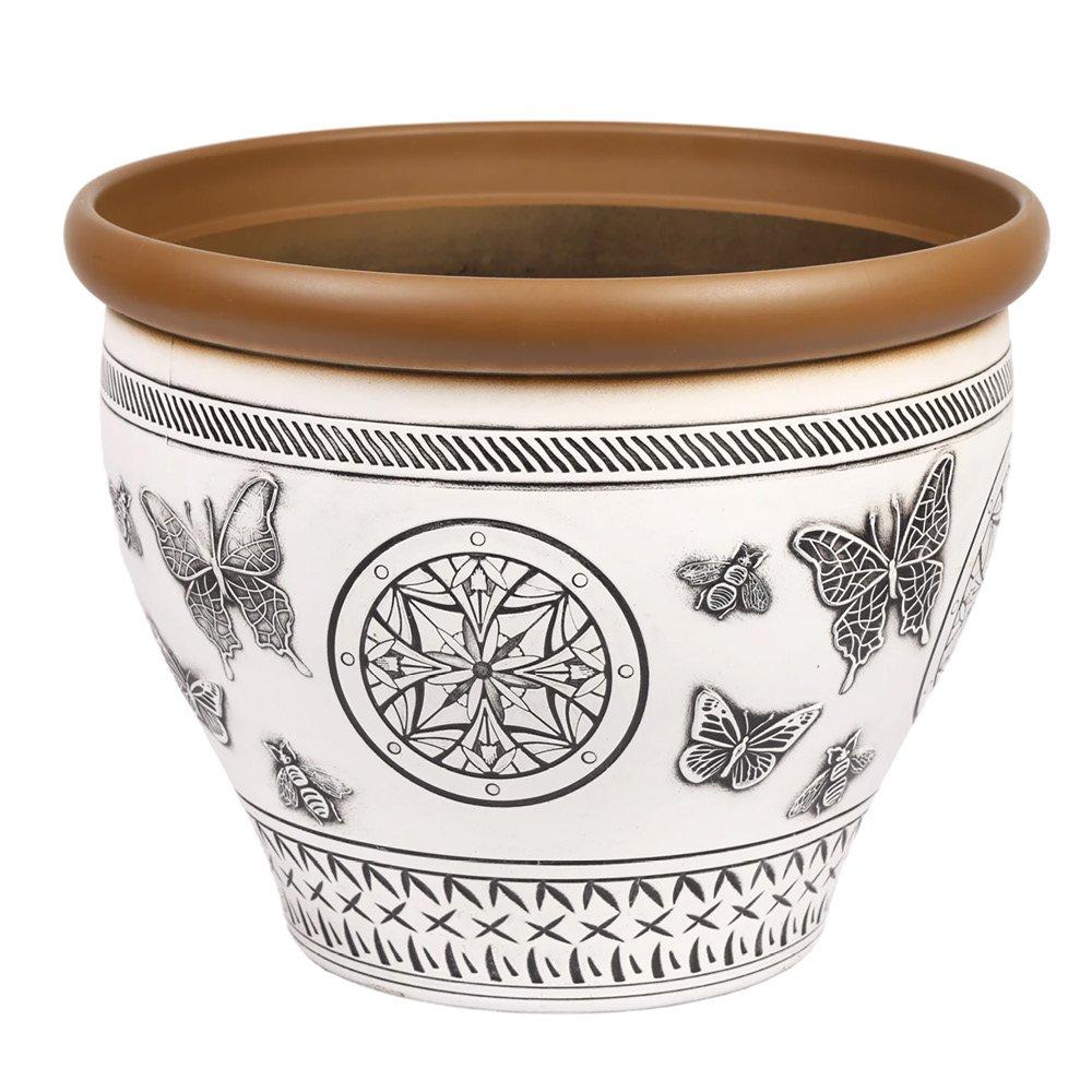 Yougarden  Pair Of Papilio Planters - White (30Cm) -  - 30cm Diame