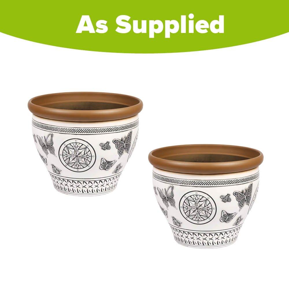 Multi - YouGarden - Pair of Papilio Planters - White (30cm) - 2