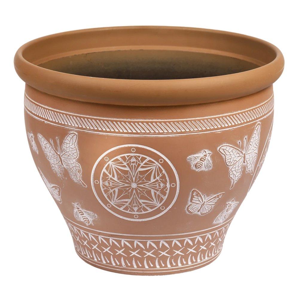 Yougarden  Pair Of Papilio Planters - Terracotta ( 30Cm) -  - 30cm Diame