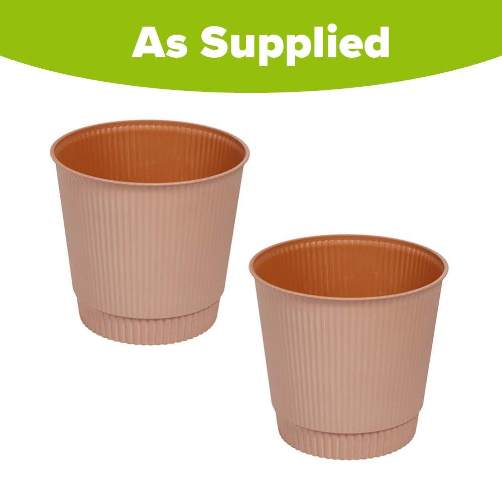 Orange - YouGarden - Pair of Kofi Cover Pots (25cm) - 2