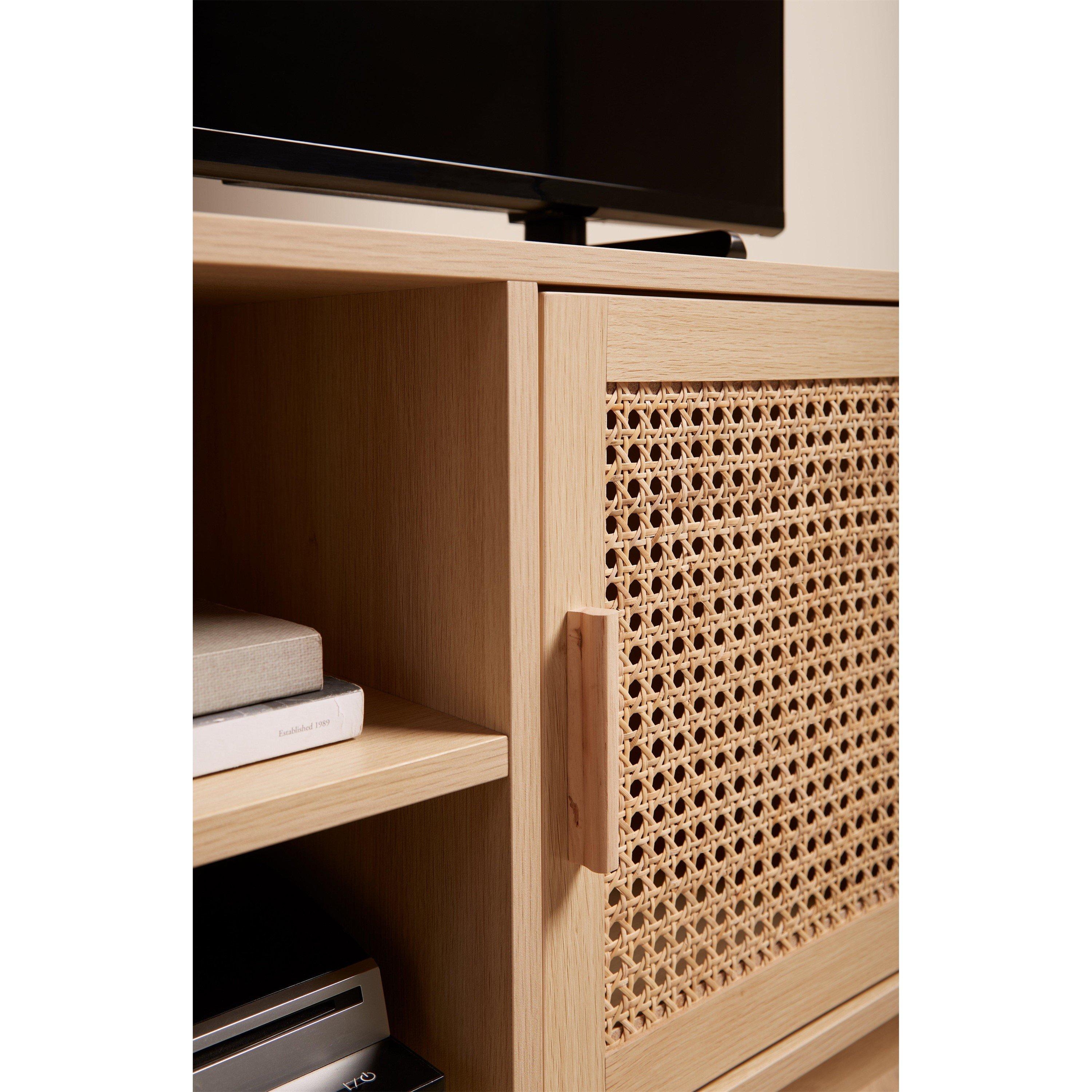 Oak - Homelife - Maya Rattan Fronted TV Unit - 2