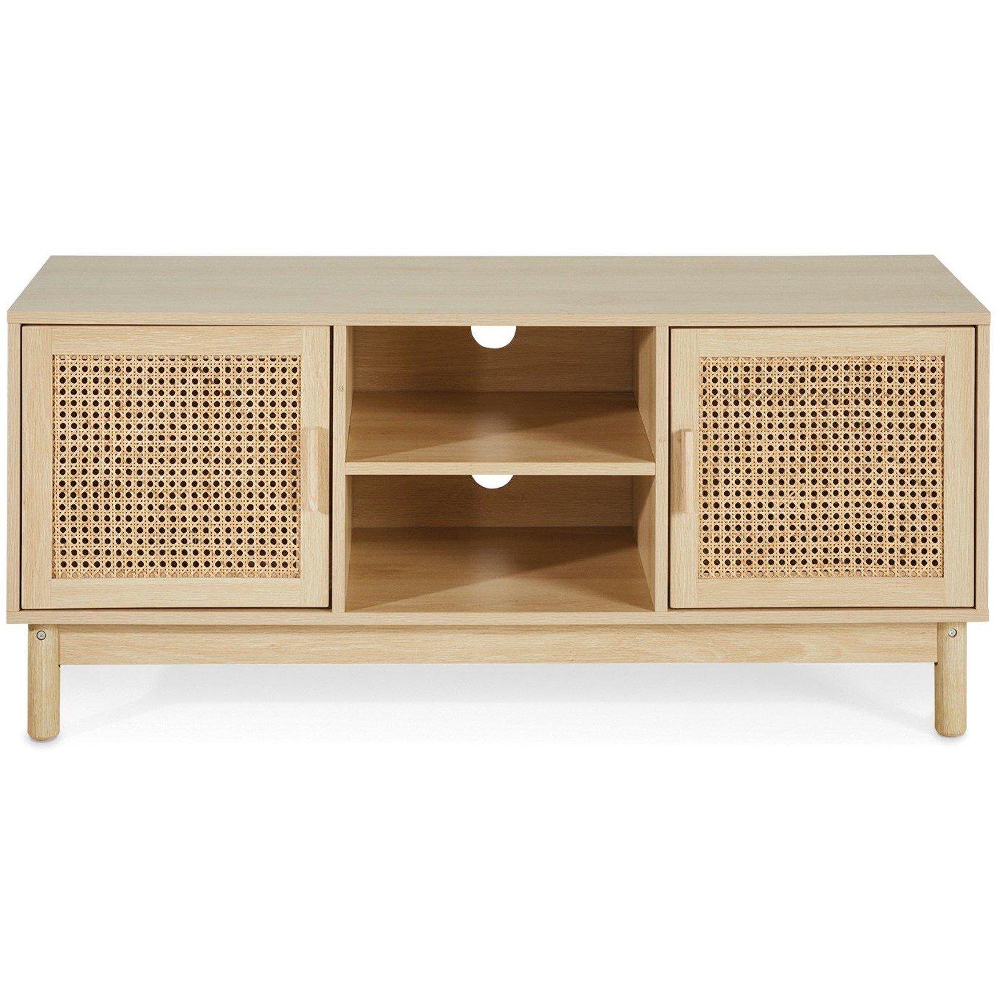 Oak - Homelife - Maya Rattan Fronted TV Unit - 4