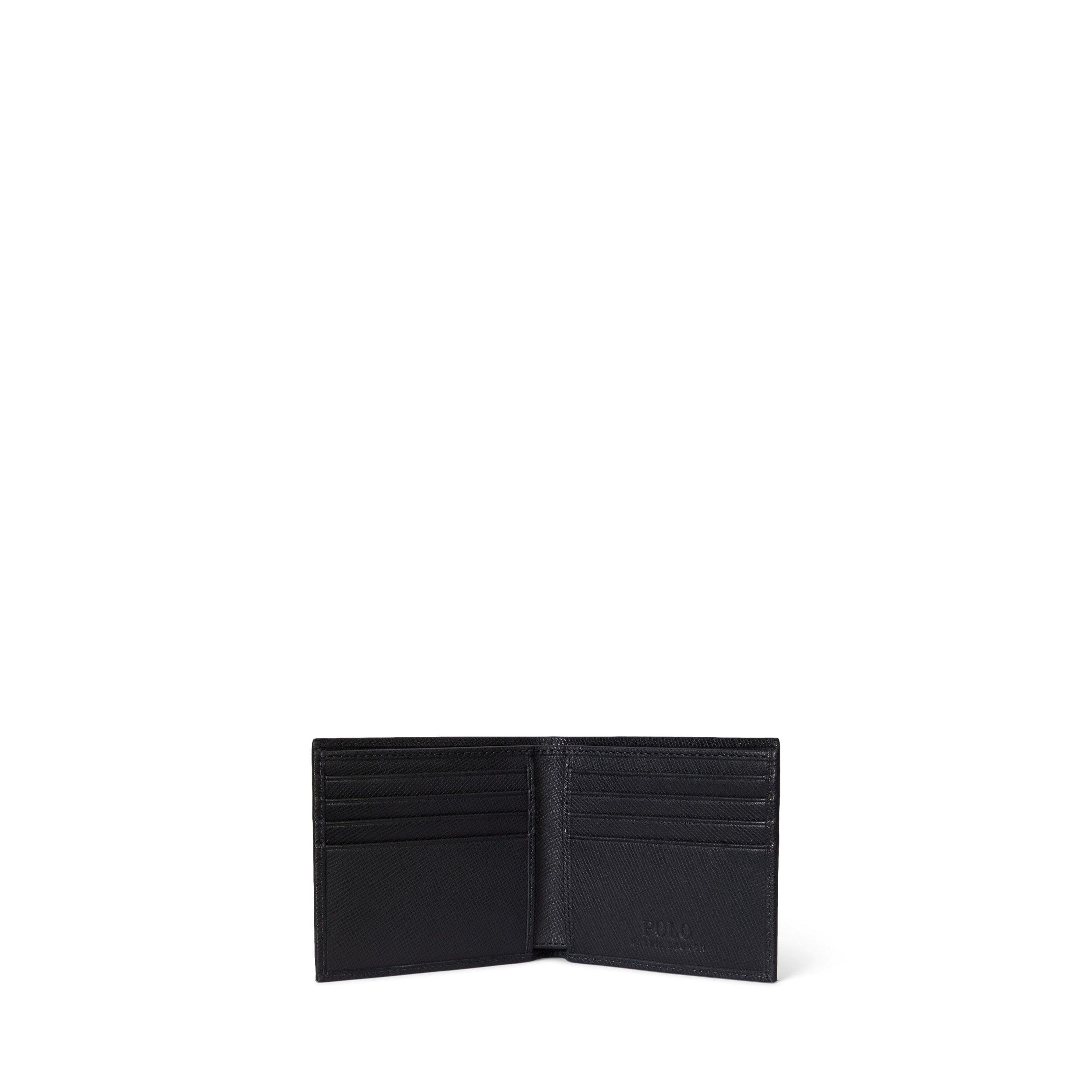 Black/Silver - Polo Ralph Lauren - Saffiano Leather Billfold Wallet - 3