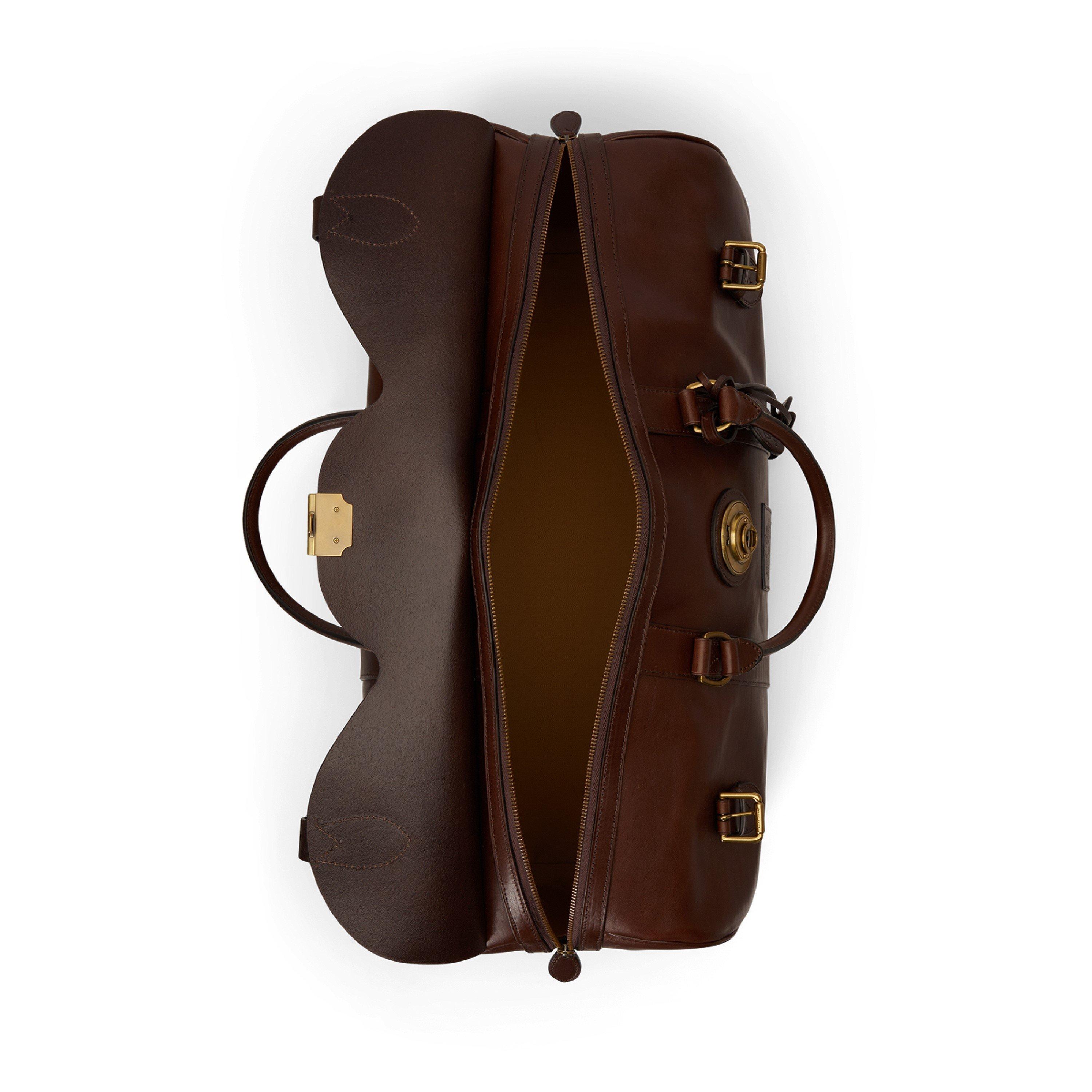 Burnished Brown - Polo Ralph Lauren - Heritage Lock Leather Large Duffel Bag - 6