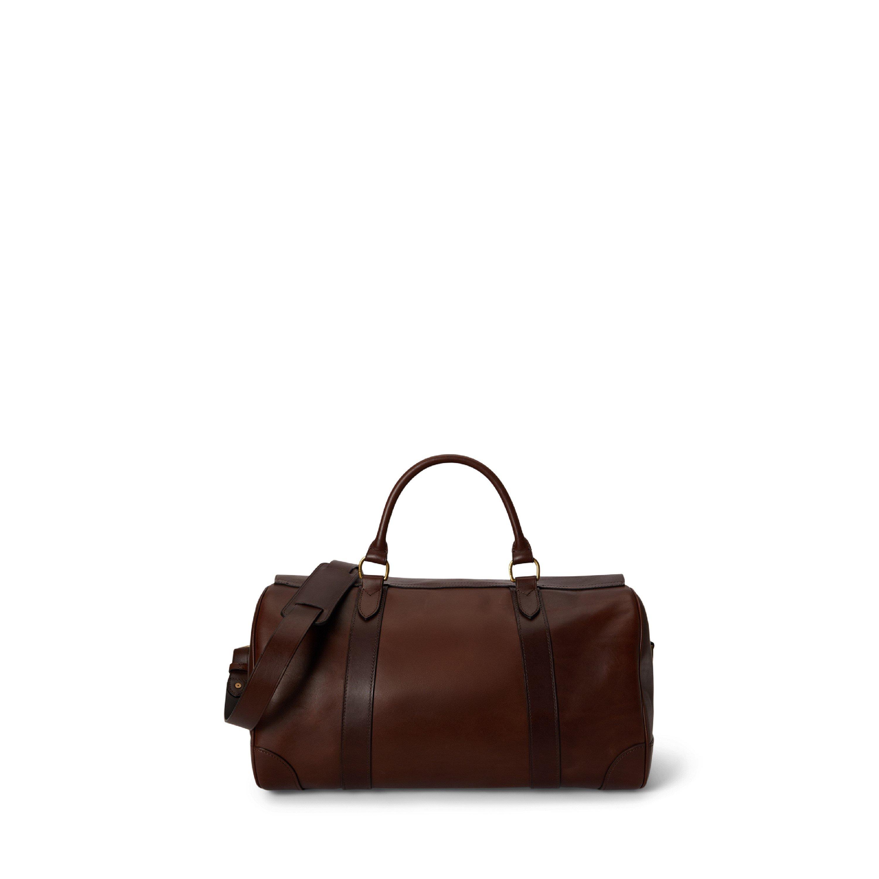 Burnished Brown - Polo Ralph Lauren - Heritage Lock Leather Small Duffel Bag - 2