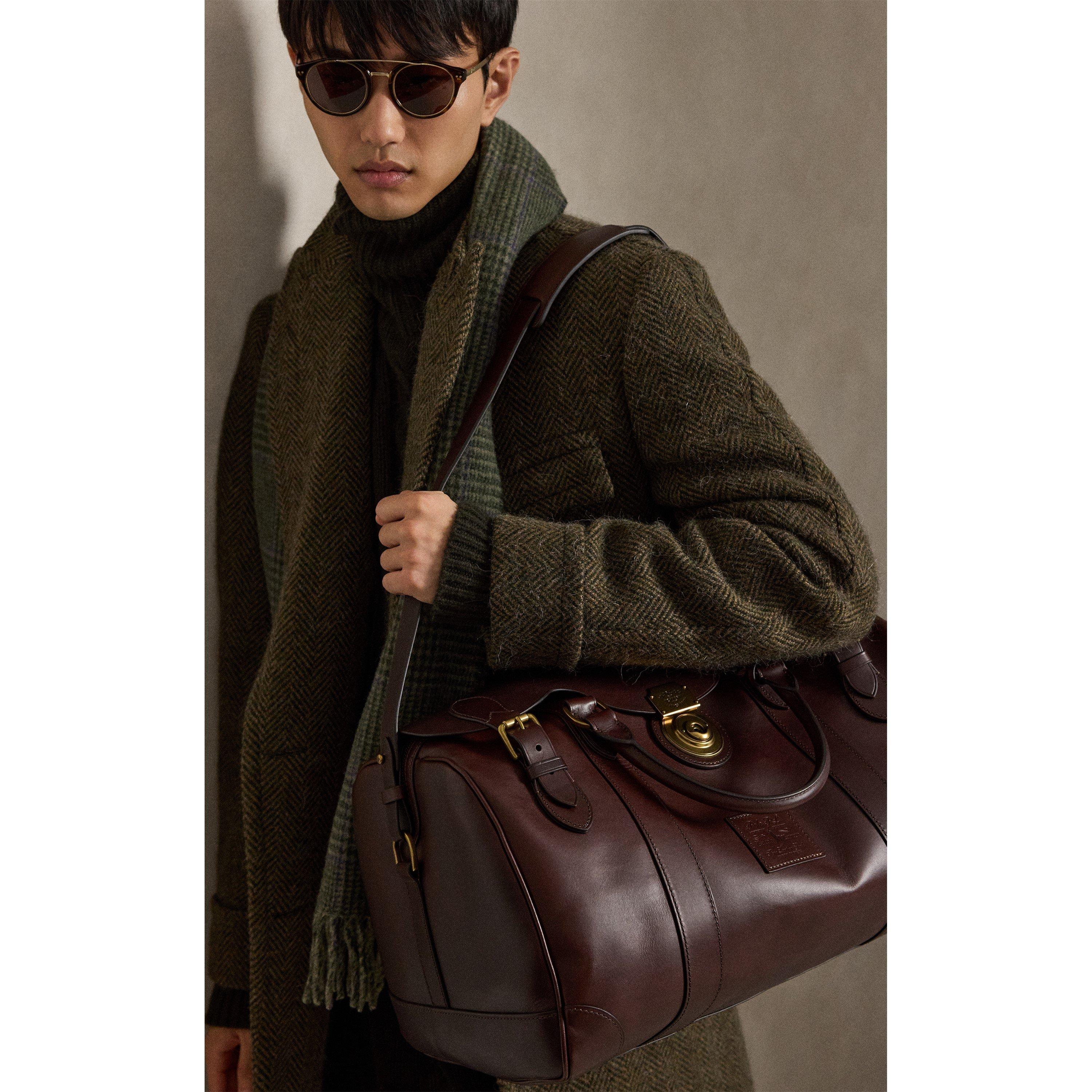 Burnished Brown - Polo Ralph Lauren - Heritage Lock Leather Small Duffel Bag - 3