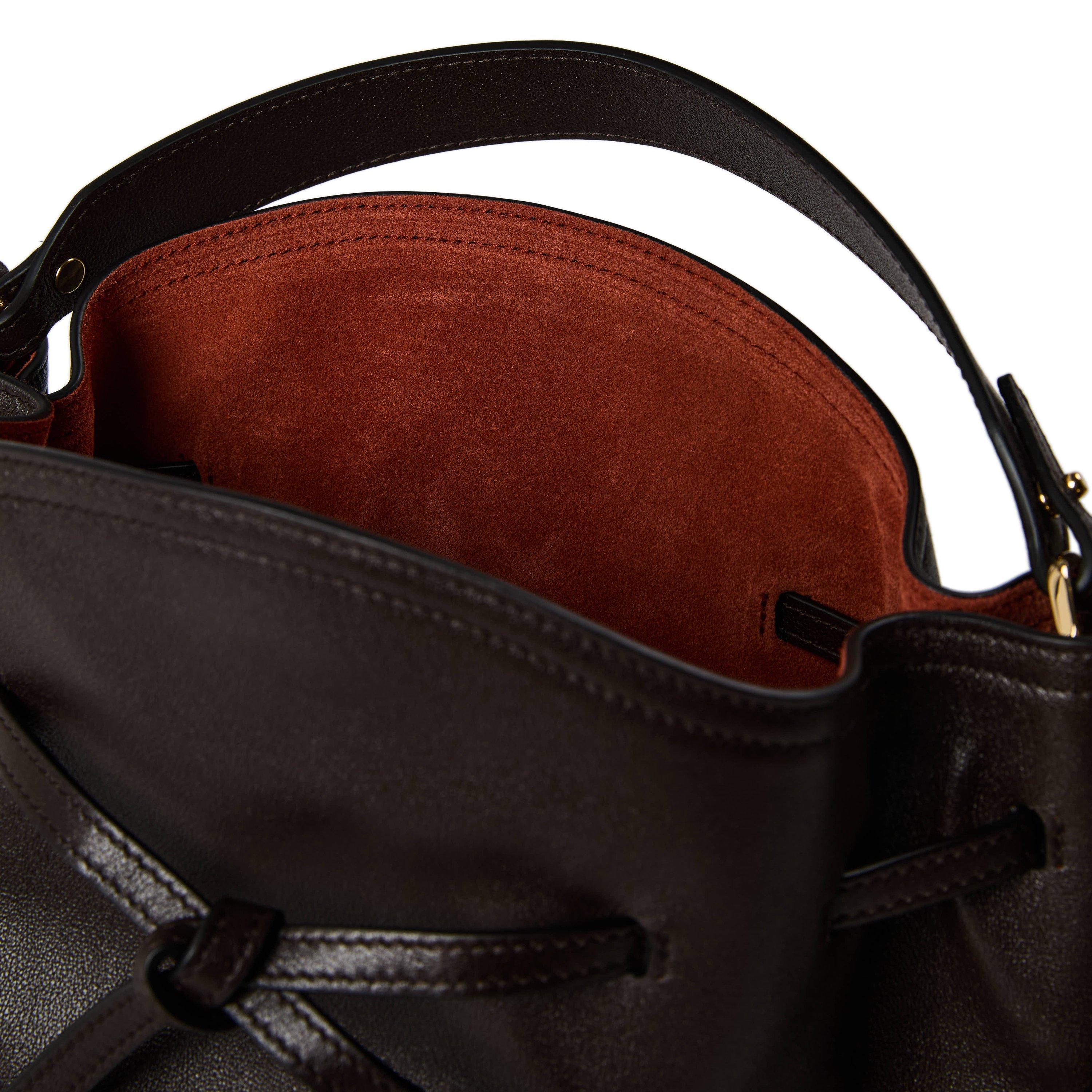 Chocolate - GIVENCHY - Women's Voyou Small Leather Bucket Bag - 4