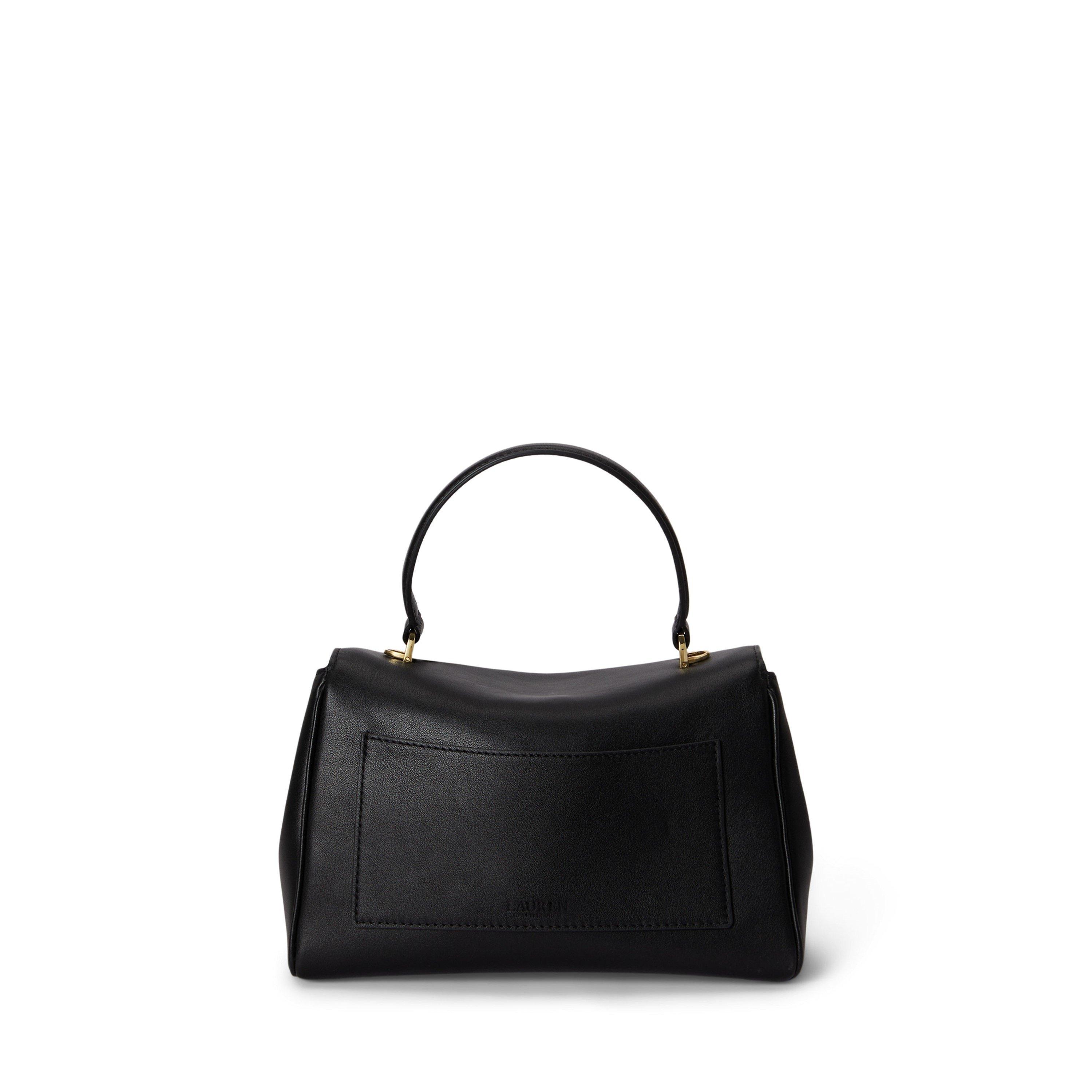 BLACK - Lauren by Ralph Lauren - Women's Farrah Small Leather Satchel - 4