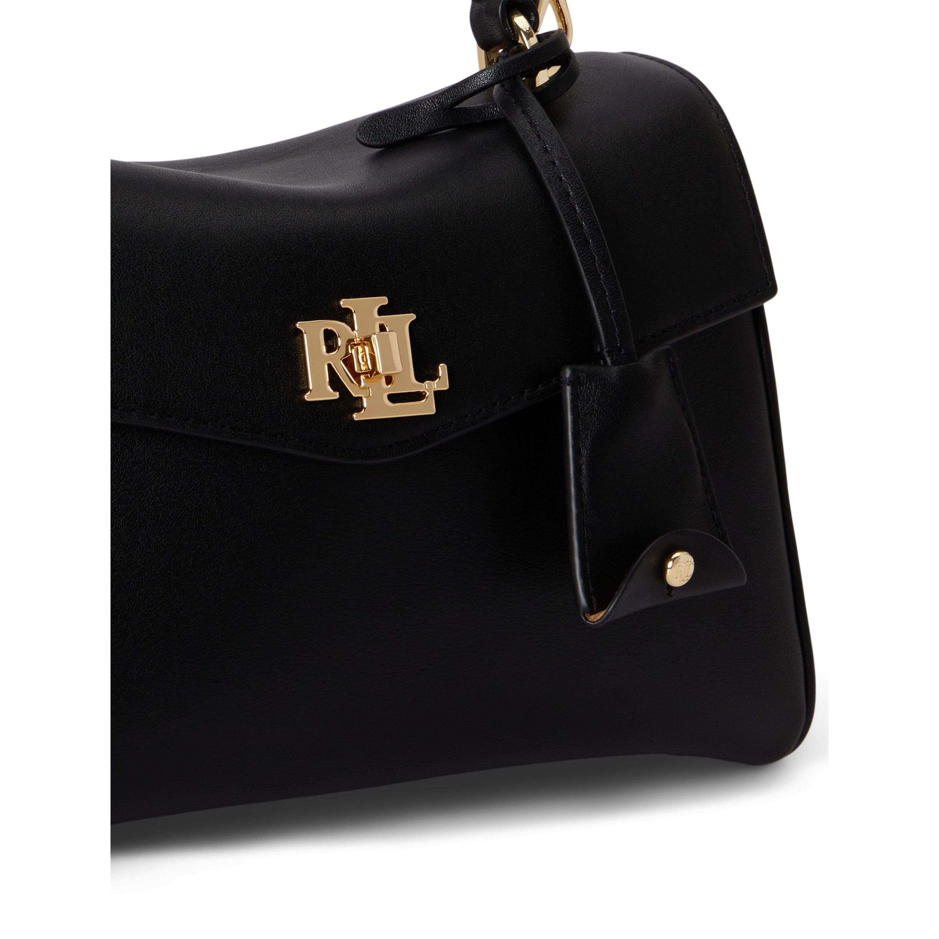 BLACK - Lauren by Ralph Lauren - Women's Farrah Small Leather Satchel - 5