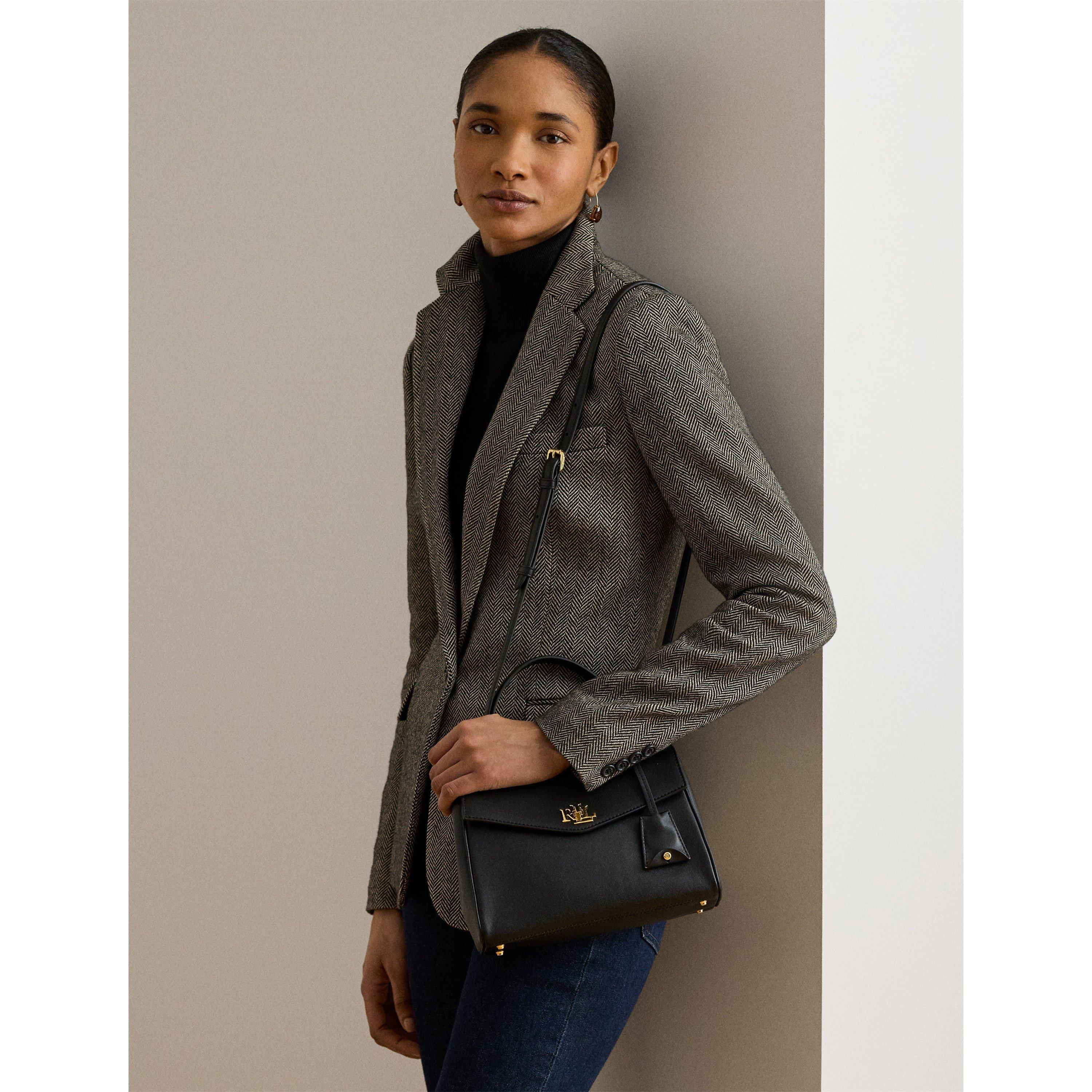 BLACK - Lauren by Ralph Lauren - Women's Farrah Small Leather Satchel - 7