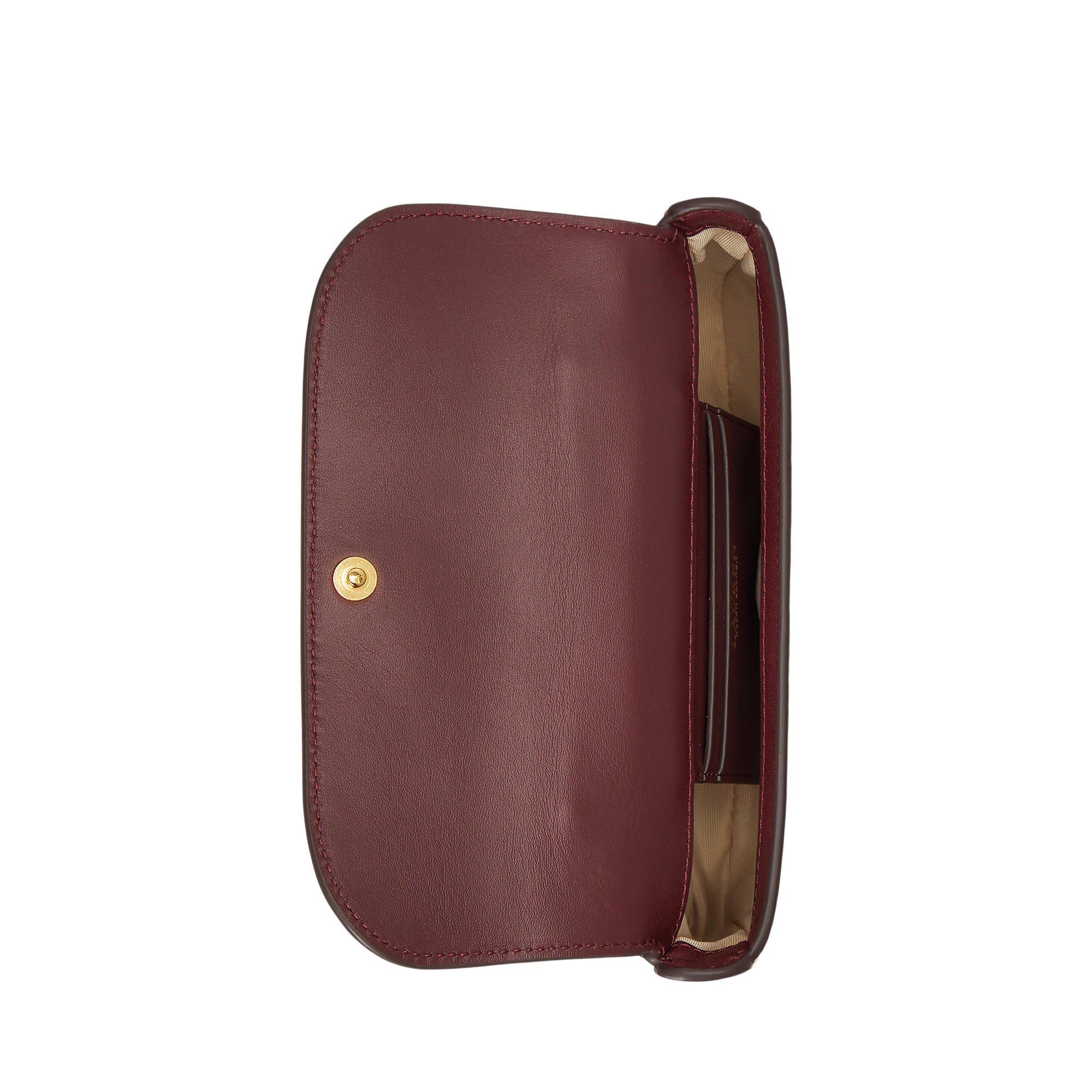DARK GARNET - Lauren by Ralph Lauren - Women's Mercury Large Leather Wallet on Chain - 5